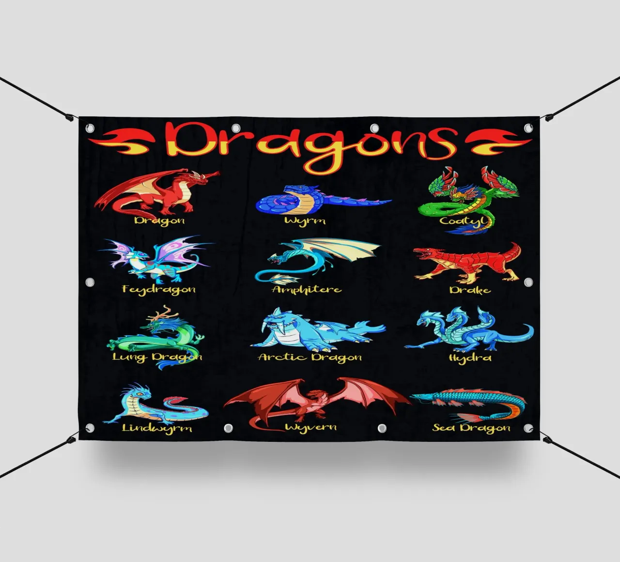 Specie di drago con nome telo in pvc da pixelbull - medieval art and more