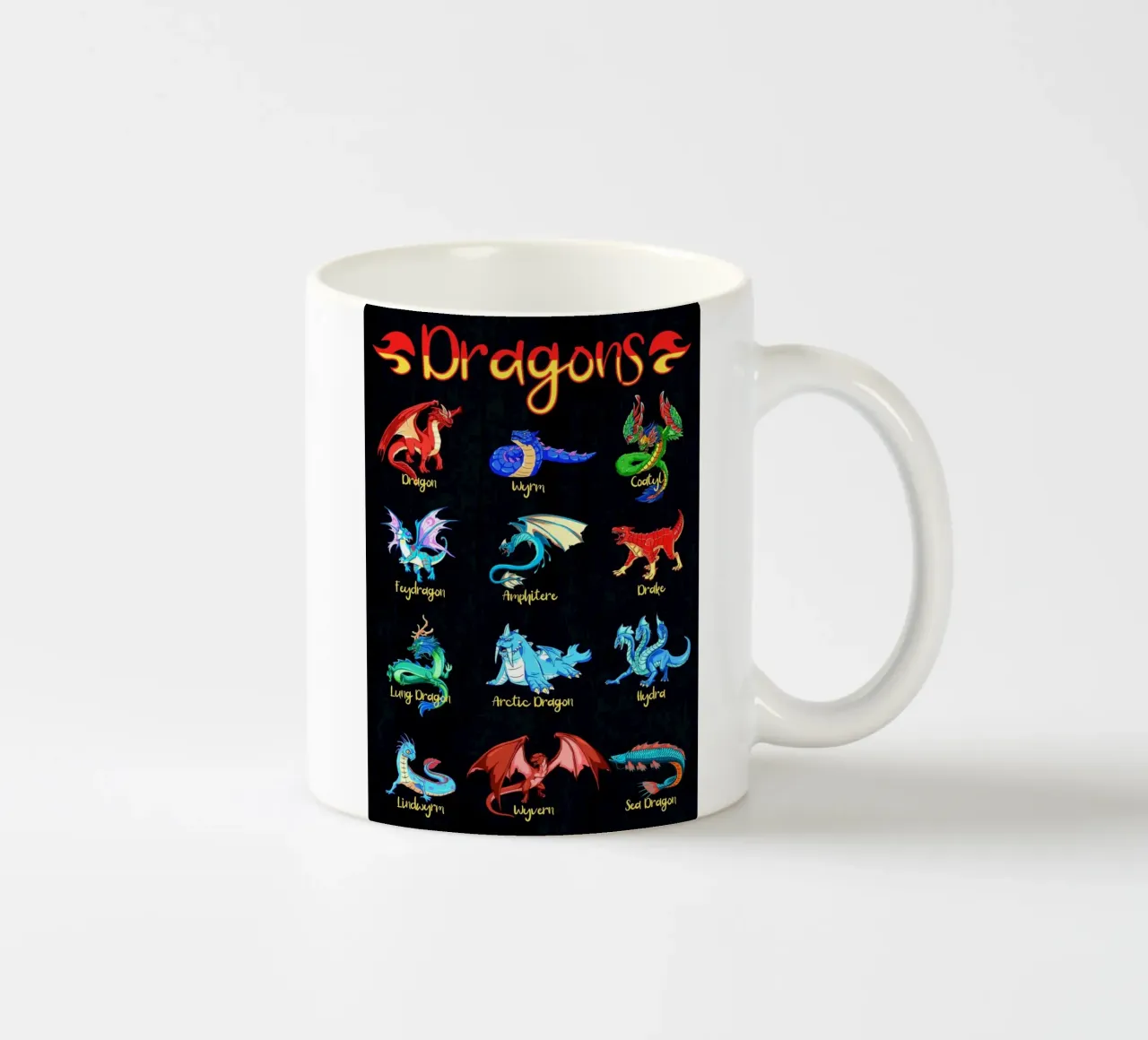 Specie di drago con nome tazza in ceramica da pixelbull - medieval art and more