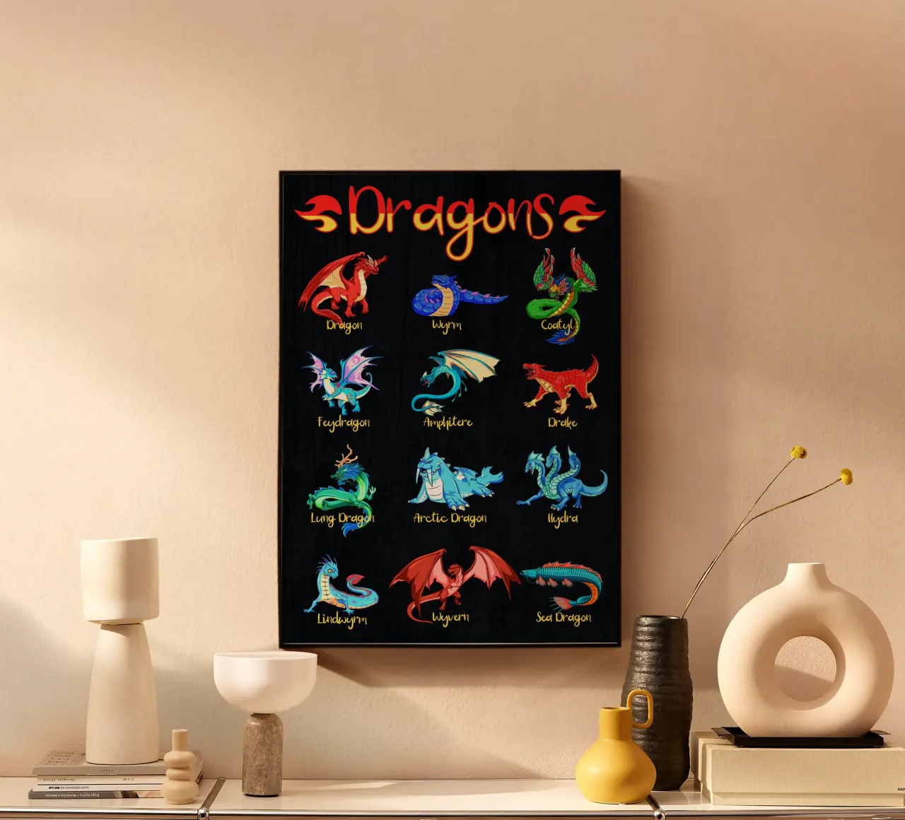Specie di drago con nome plexiglass da pixelbull - medieval art and more