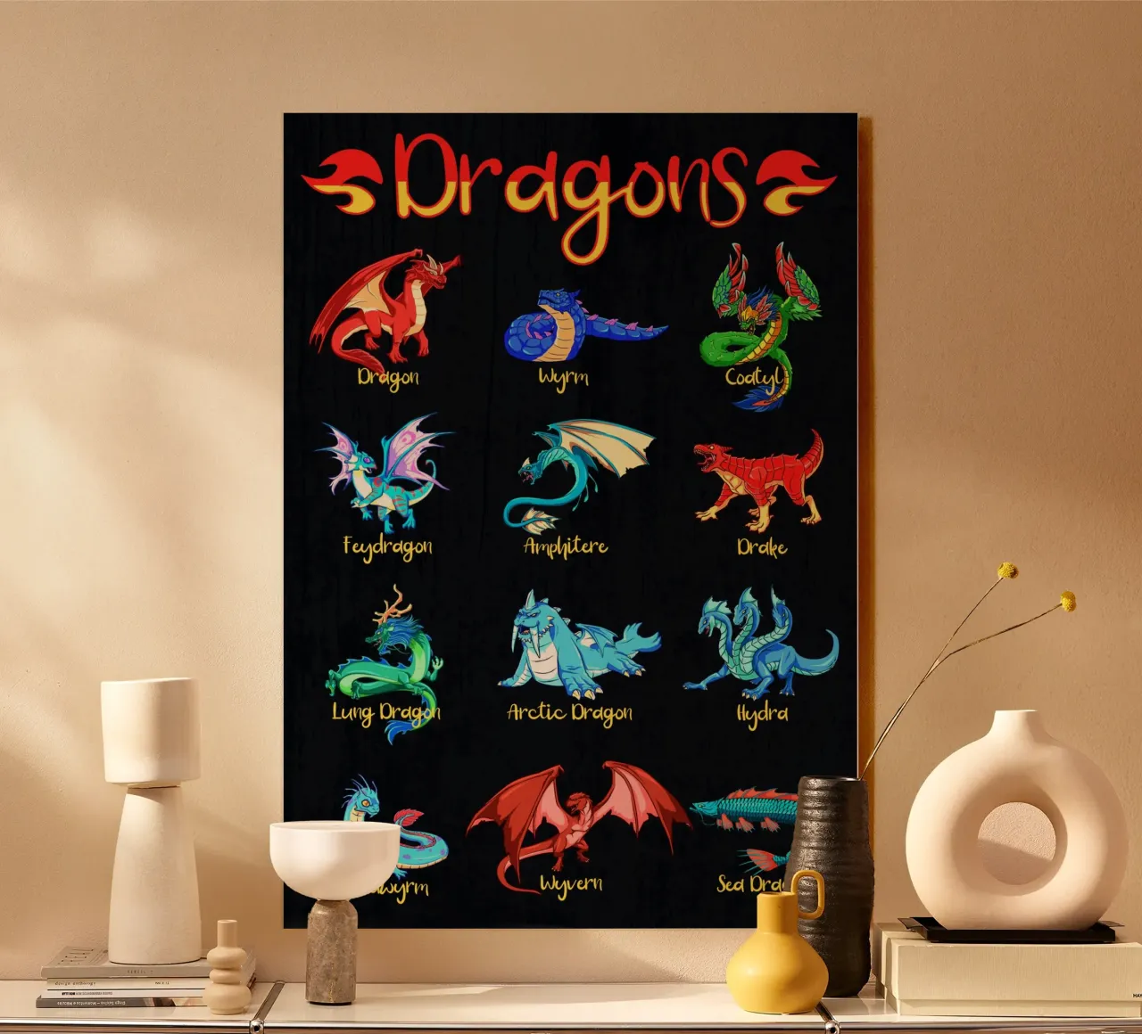 Specie di drago con nome plexiglass da pixelbull - medieval art and more
