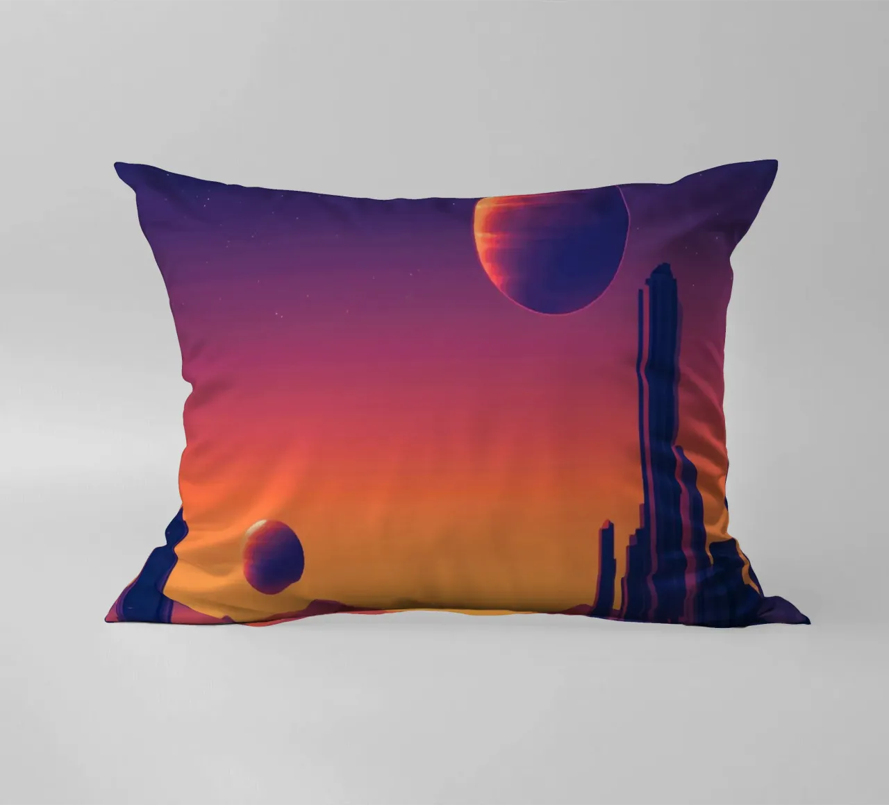 Tramonto di due pianeti cuscino da pixelbull - medieval art and more
