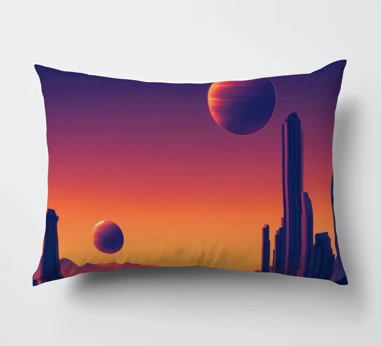 Tramonto di due pianeti cuscino da pixelbull - medieval art and more
