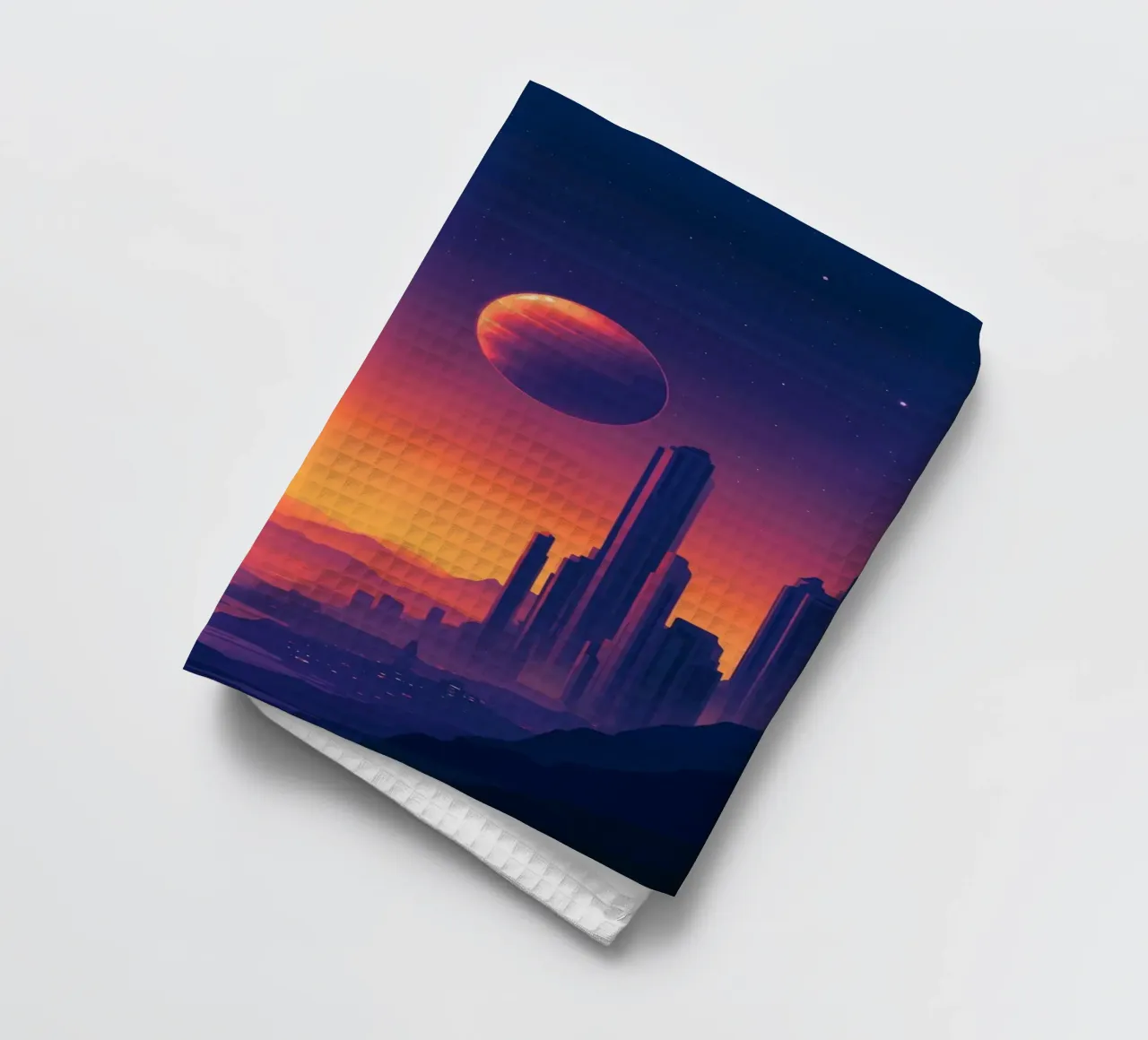 Tramonto di due pianeti canovaccio da cucina da pixelbull - medieval art and more