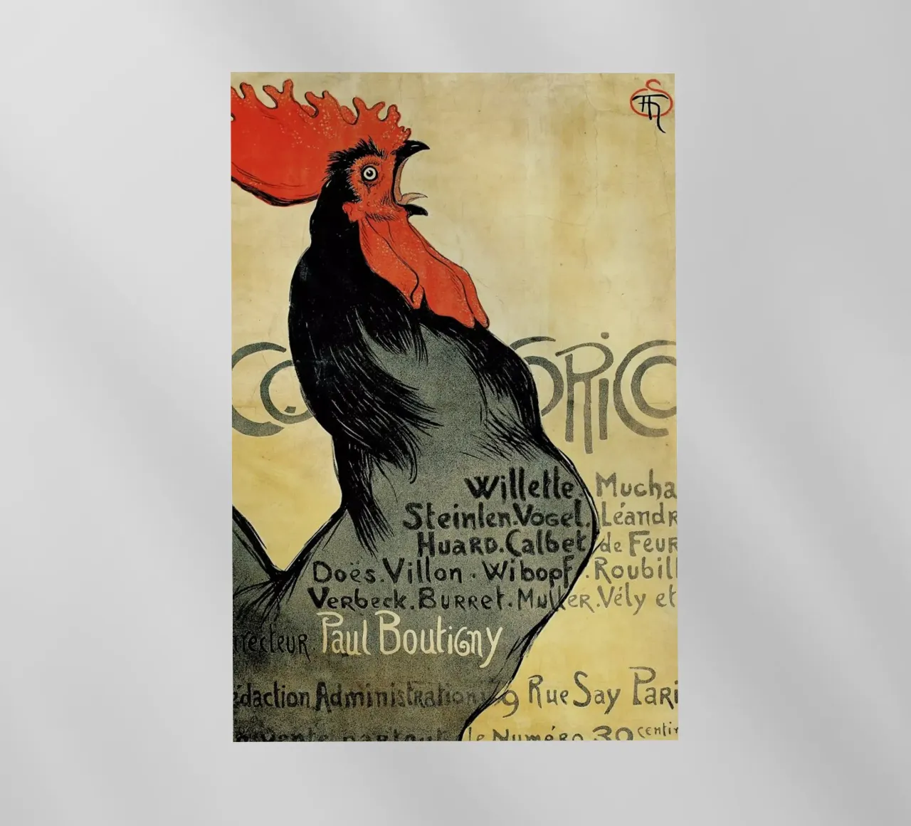 Théophile-Alexandre Steinlen - Cocorico pellicola backlit da ARTOTHEK