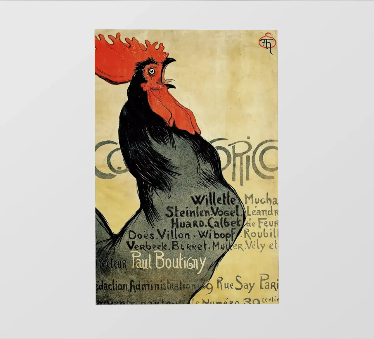 Théophile-Alexandre Steinlen - Cocorico pellicola backlit da ARTOTHEK