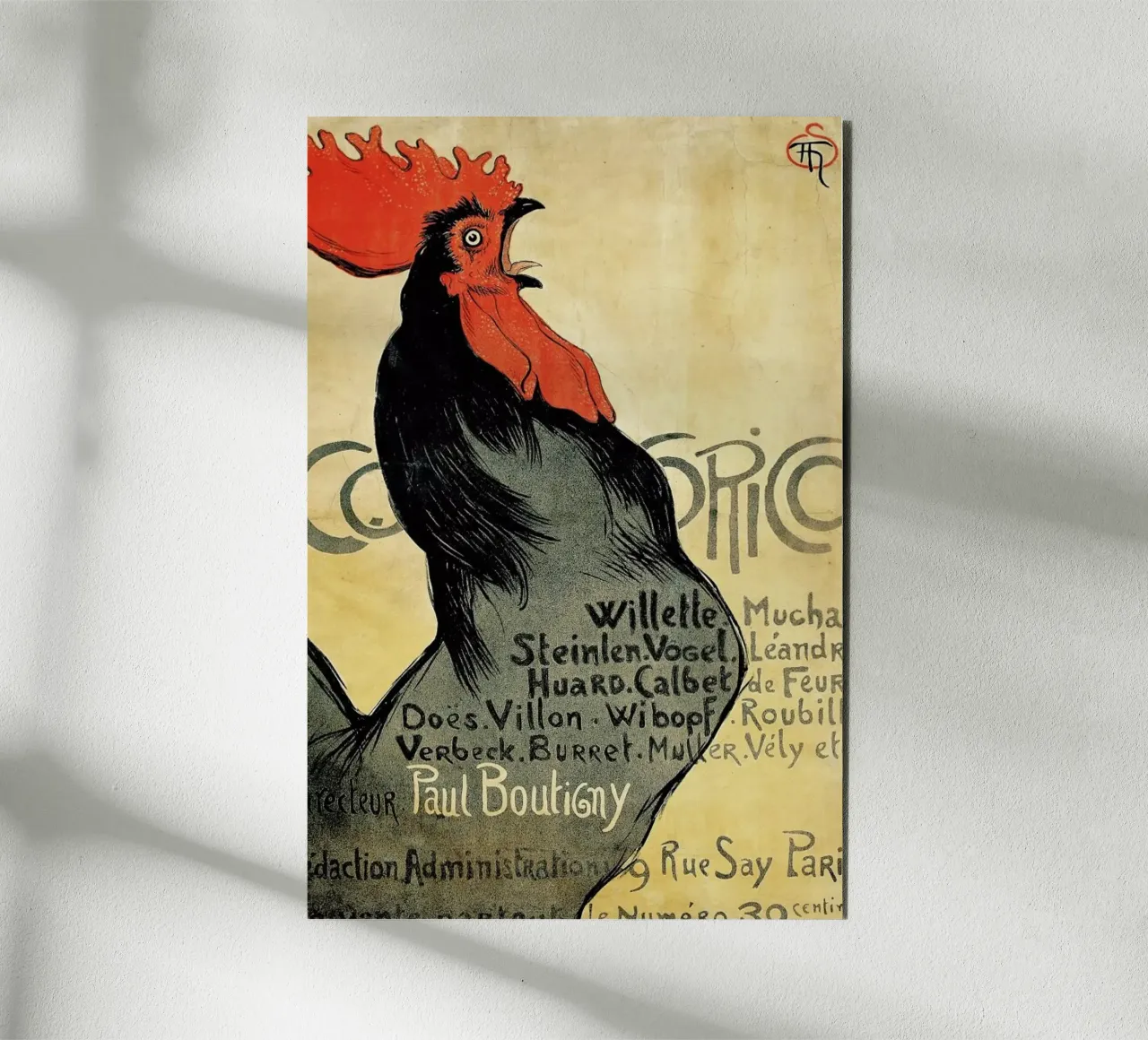 Théophile-Alexandre Steinlen - Cocorico alluminio dibond da ARTOTHEK