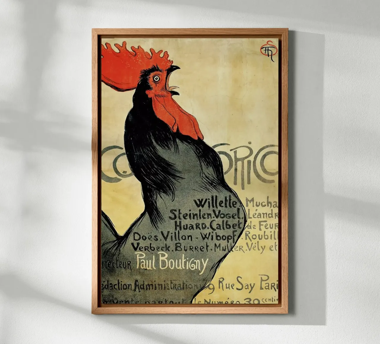 Théophile-Alexandre Steinlen - Cocorico canvas met Baklijst van ARTOTHEK