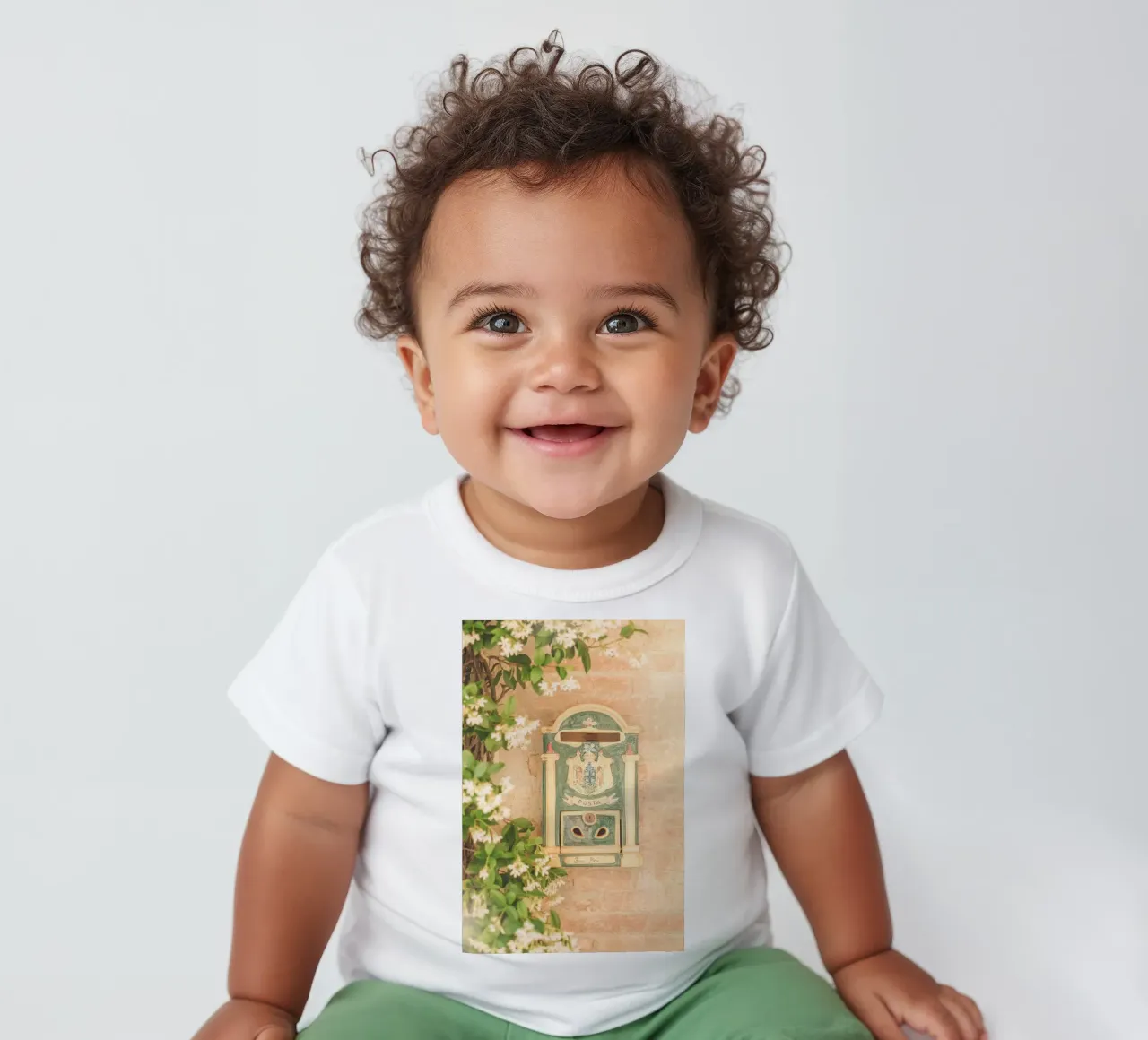 Tuscany, Italy I Decorated retro letterbox in Pienza baby t-shirt by Julie Travel Photography