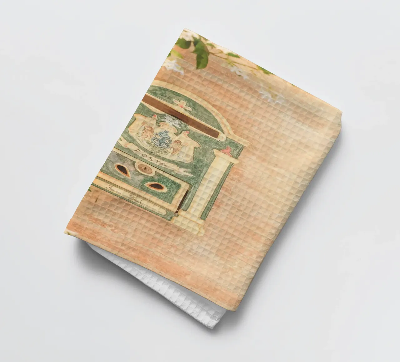 Tuscany, Italy I Decorated retro letterbox in Pienza tea towel by Julie Travel Photography
