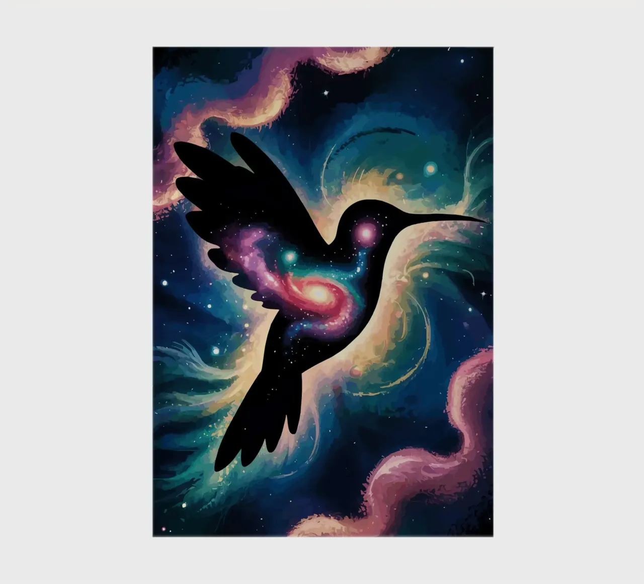 hummingbird galaxy notebook by artdesign1985