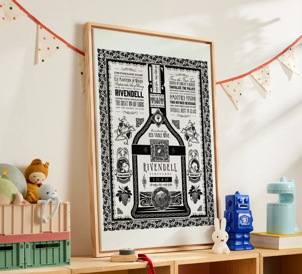 Lord of the Rings Rivendell Vineyards canvas met Baklijst van Barrett Biggers