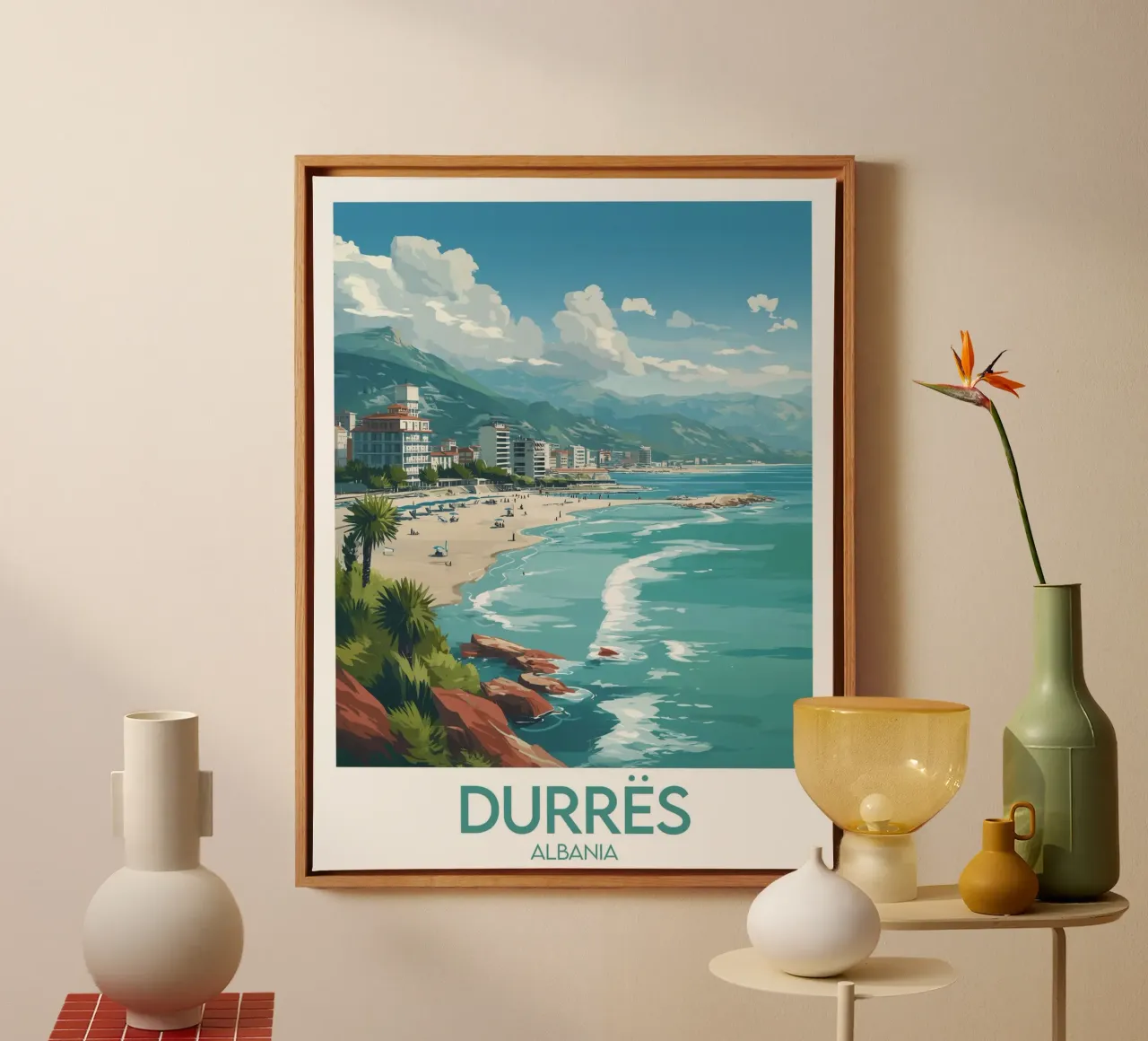 Affiche Durrës tela con Cornice a cassetta da Frame the World