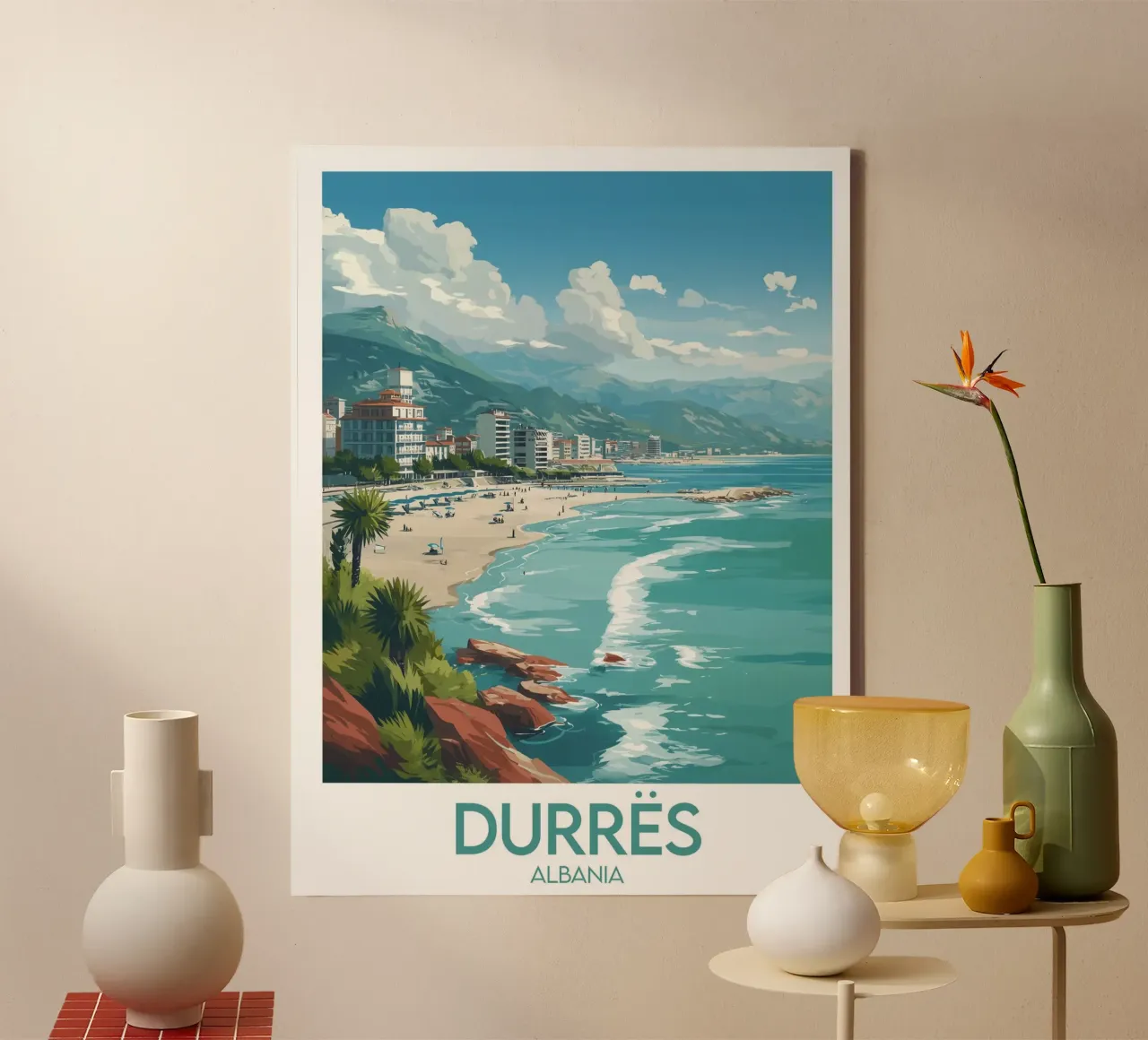 Affiche Durrës tela con Cornice a cassetta da Frame the World