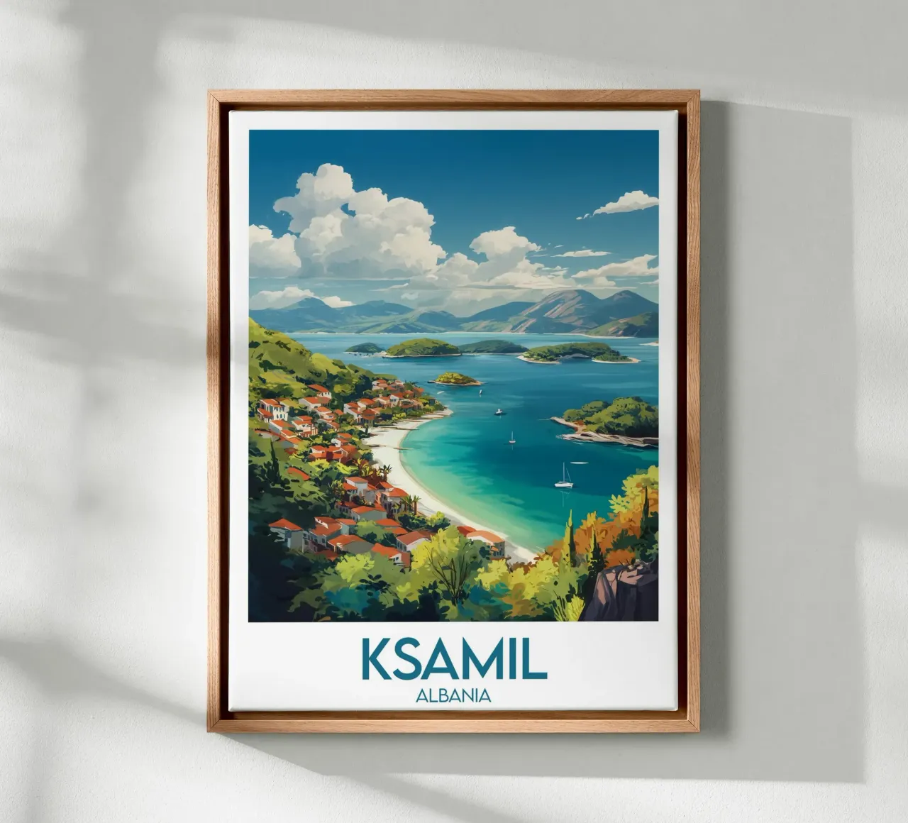 Affiche Ksamil tela con Cornice a cassetta da Frame the World