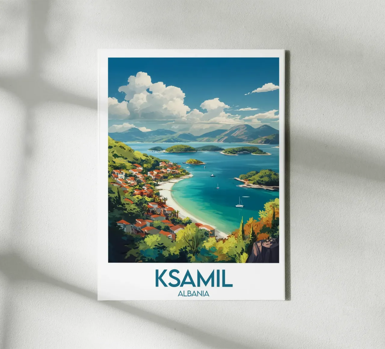 Affiche Ksamil tela con Cornice a cassetta da Frame the World