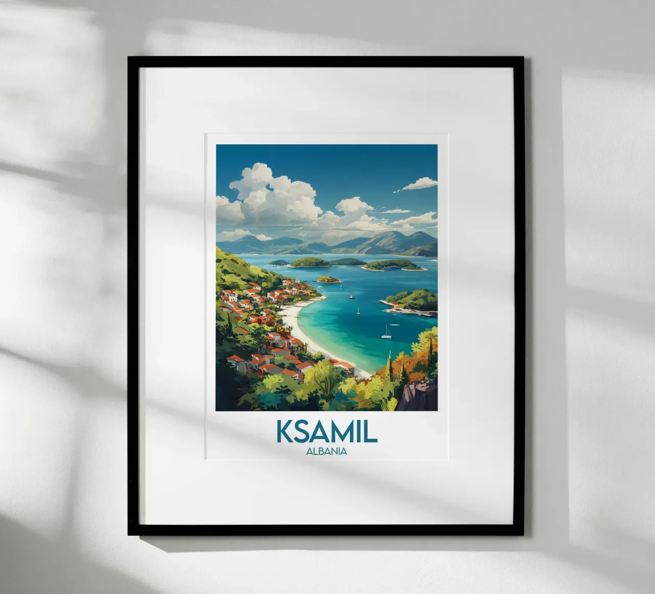 Affiche Ksamil poster con telaio in alluminio da Frame the World