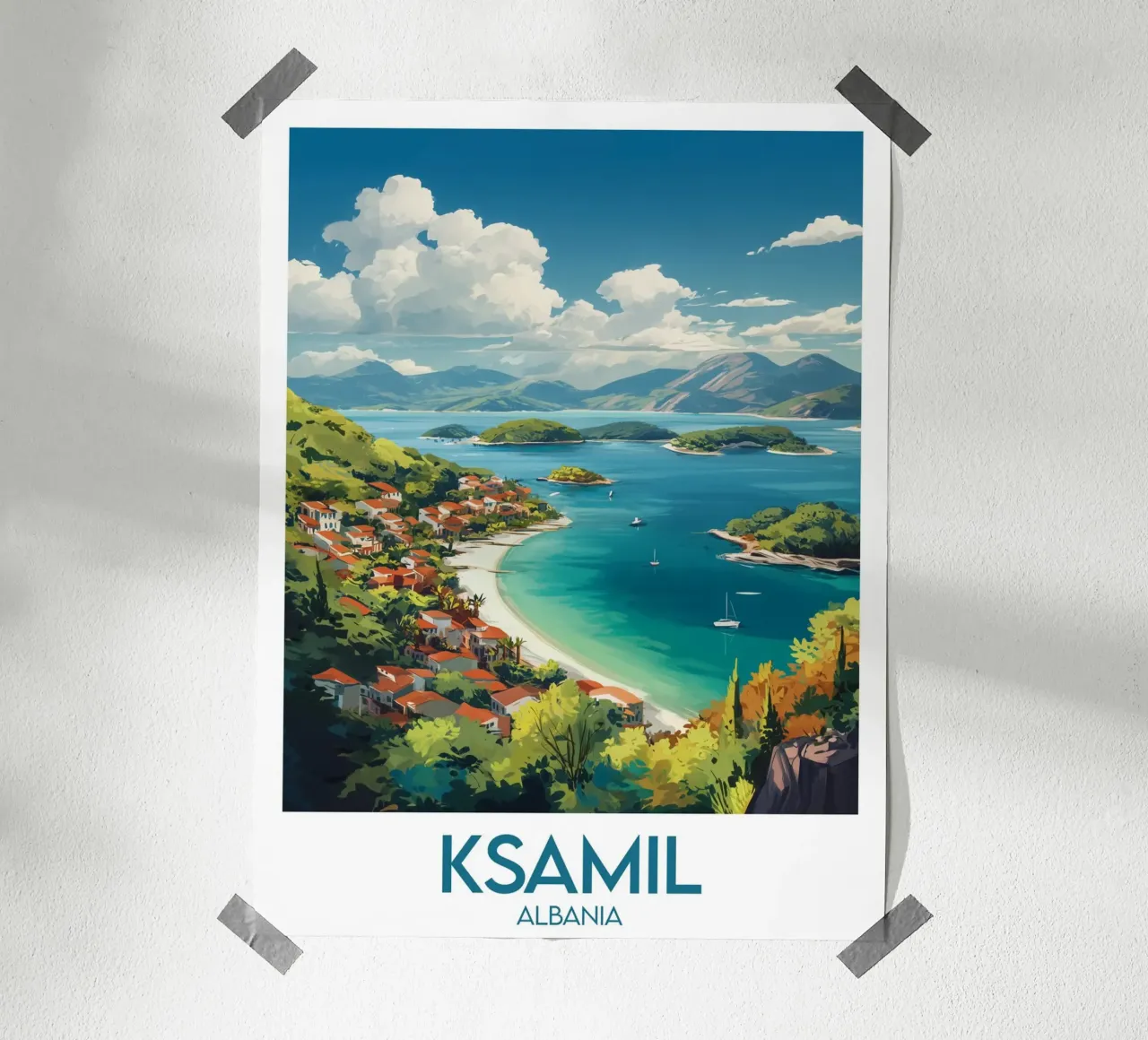 Affiche Ksamil poster con telaio in alluminio da Frame the World