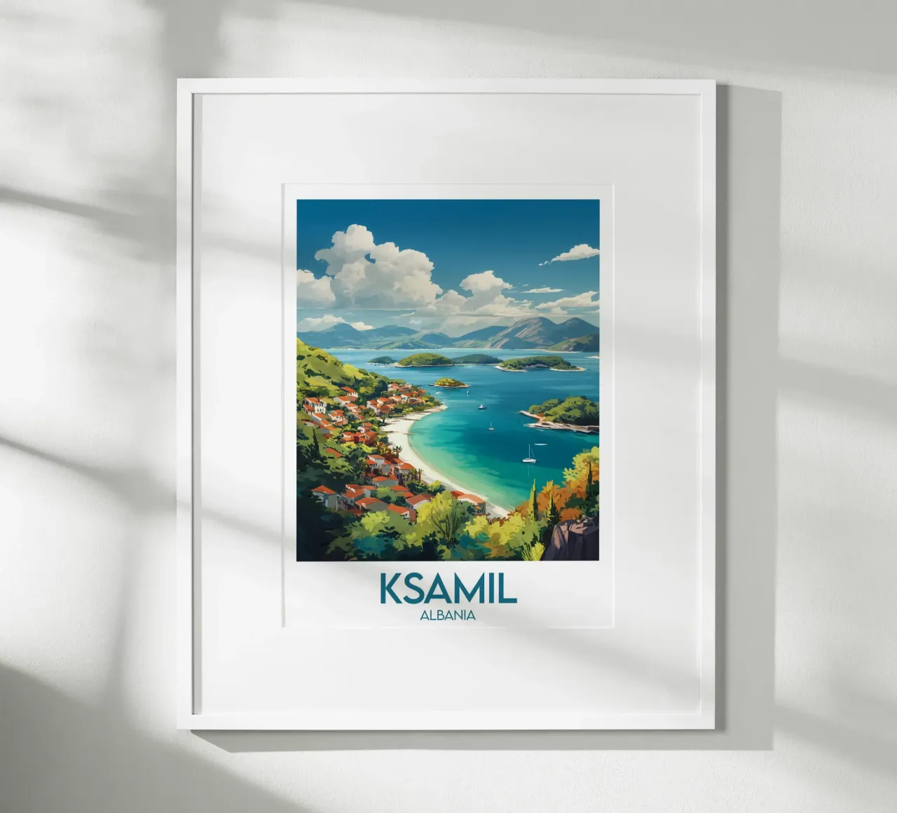 Affiche Ksamil poster con telaio in alluminio da Frame the World