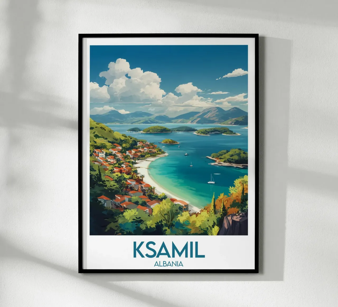 Affiche Ksamil poster con telaio in alluminio da Frame the World