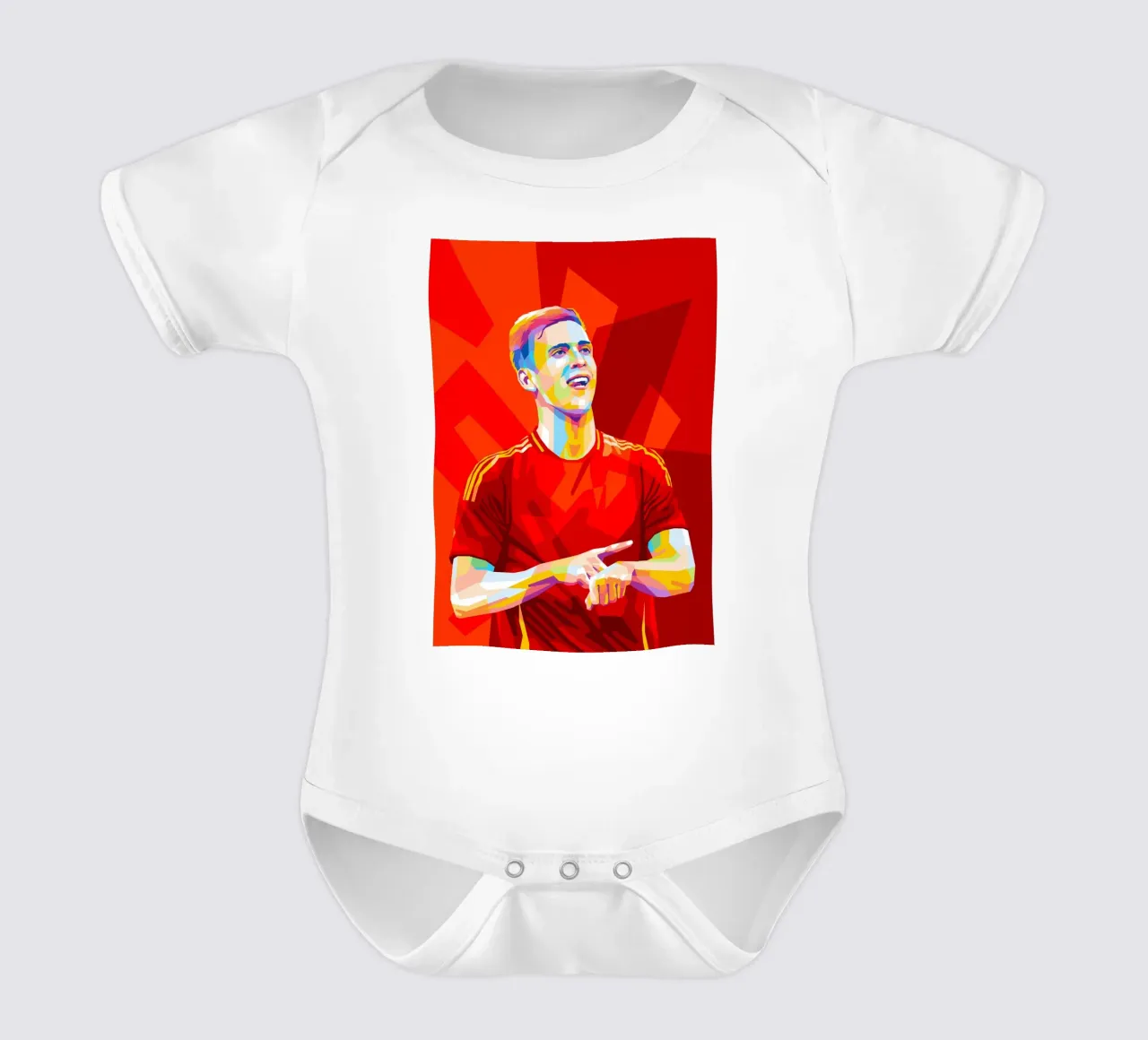 Dani Olmo Spain babyrompertje korte mouwen van WPAP MALANG