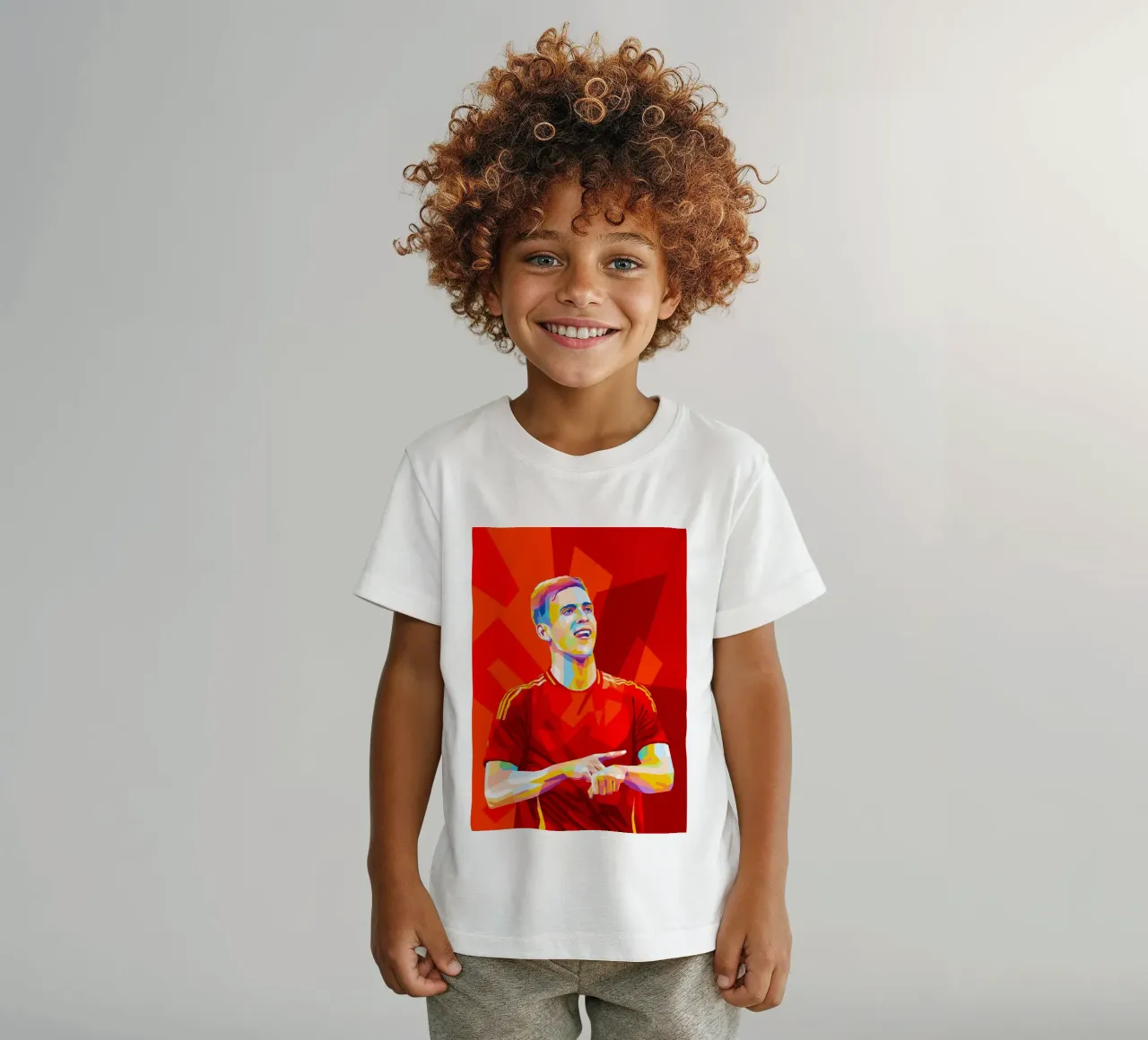 Dani Olmo Spain kids t-shirt by WPAP MALANG