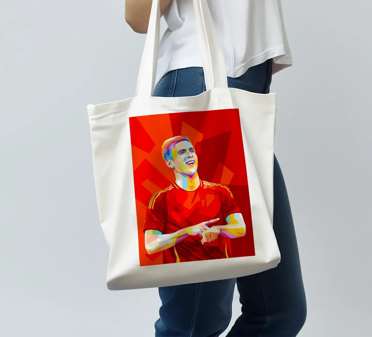Dani Olmo Spain tote bag by WPAP MALANG