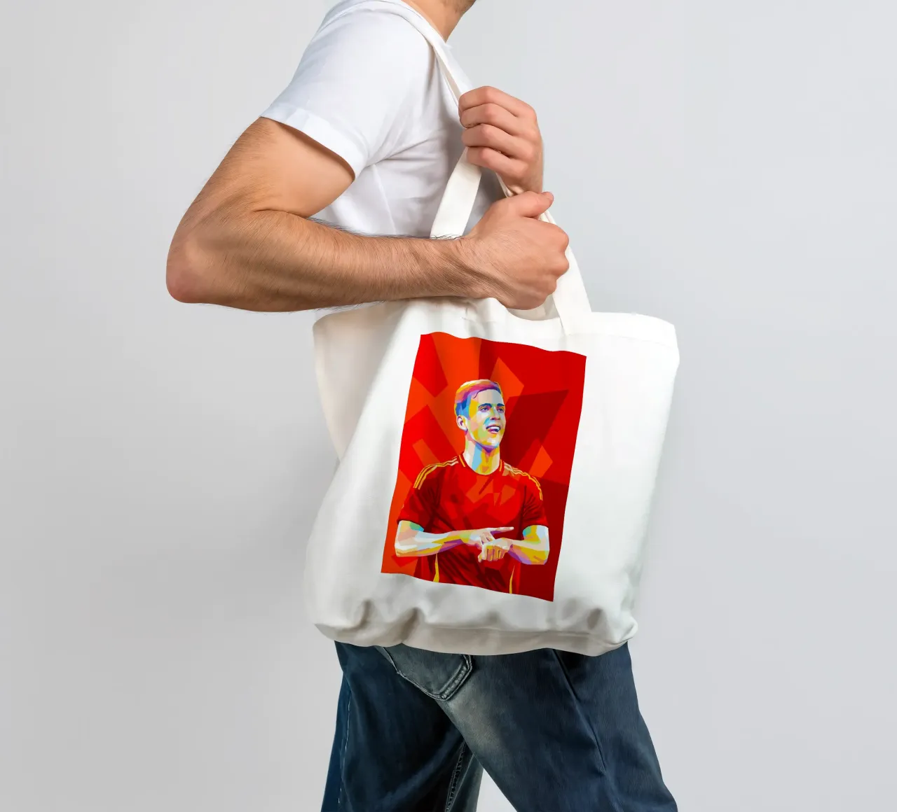 Dani Olmo Spain tote bag by WPAP MALANG