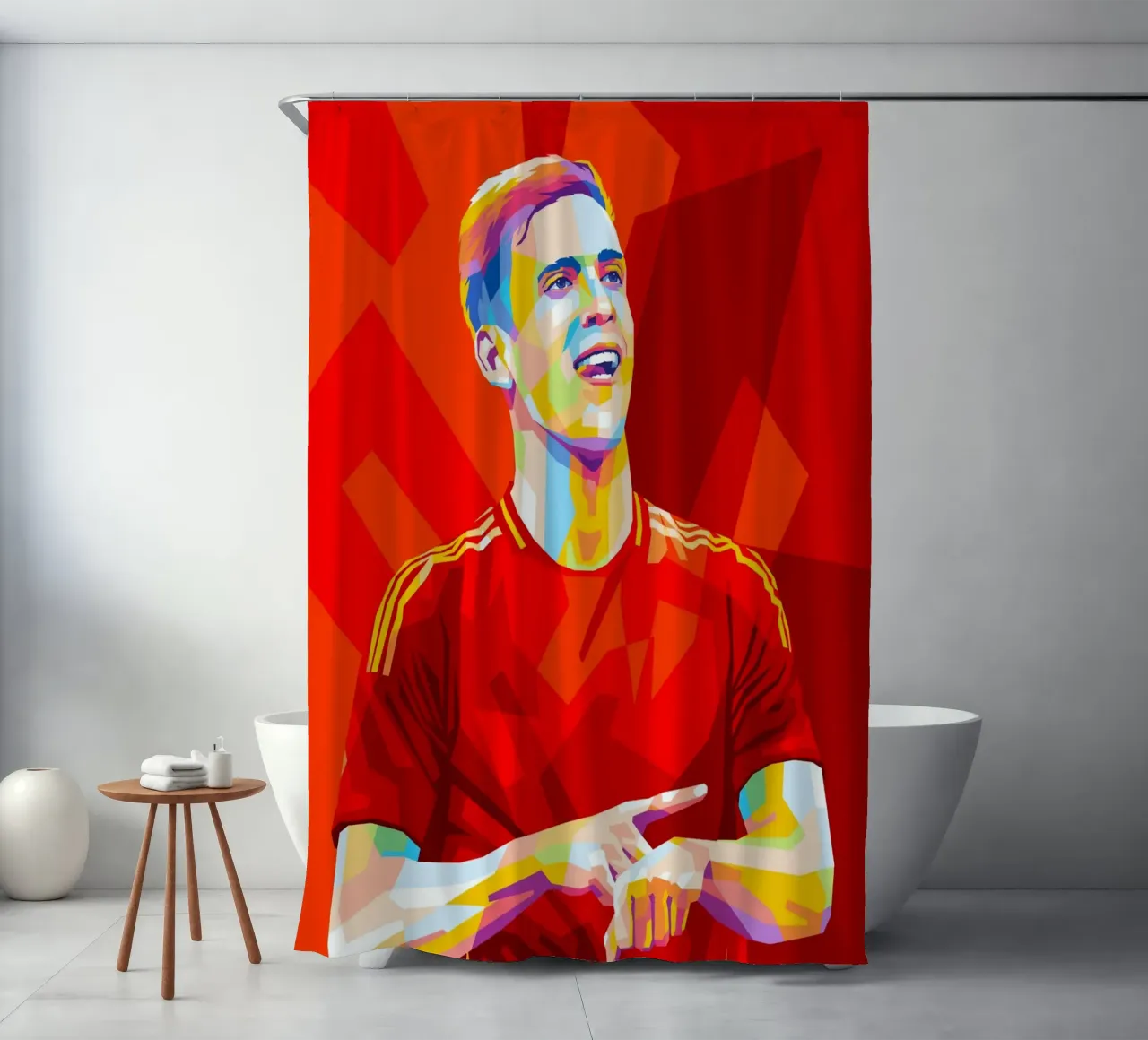 Dani Olmo Spain shower curtain by WPAP MALANG