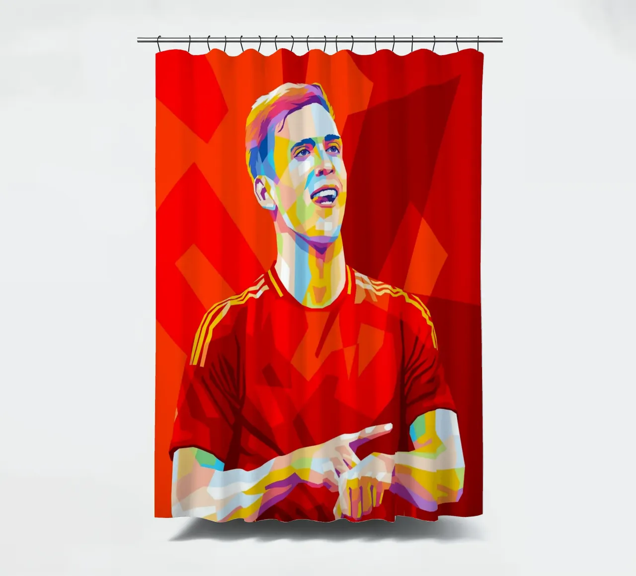 Dani Olmo Spain shower curtain by WPAP MALANG