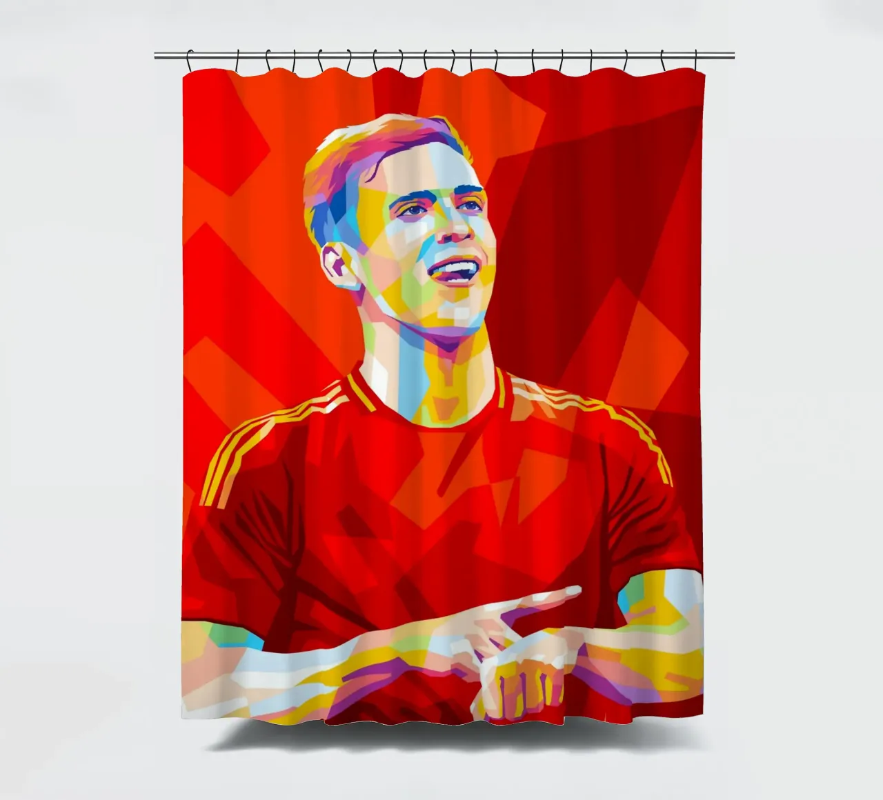 Dani Olmo Spain shower curtain by WPAP MALANG