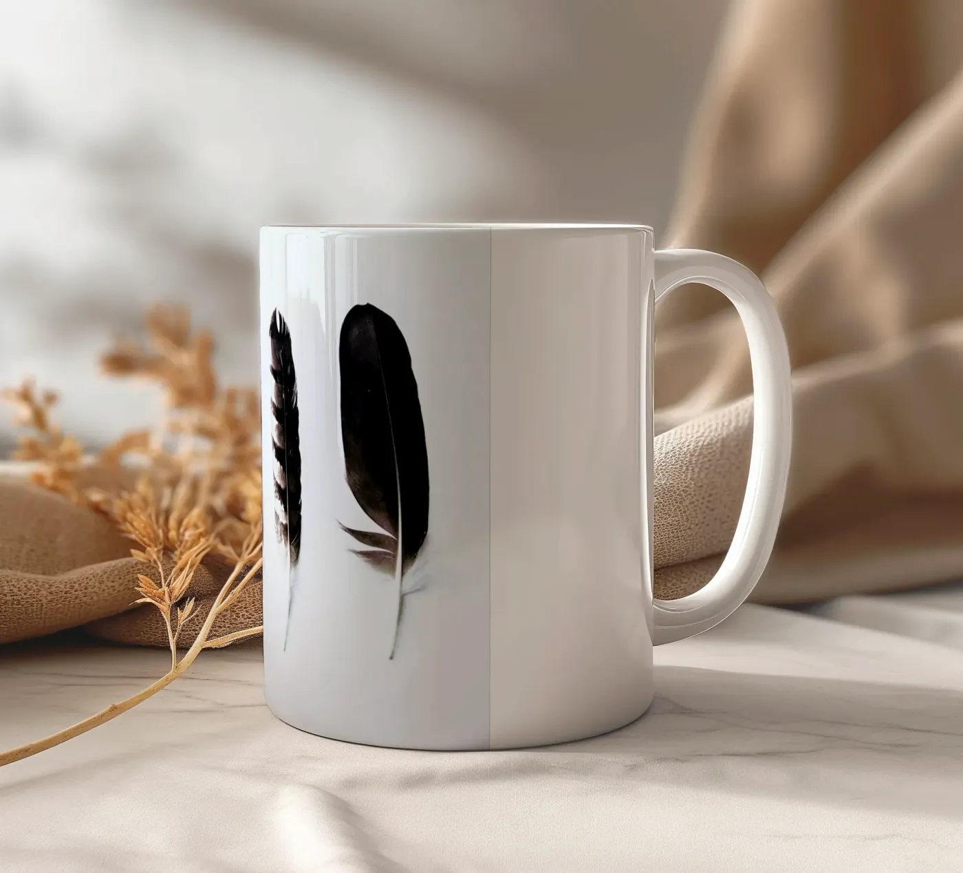 Feathers ceramic mug by Victoria Frost