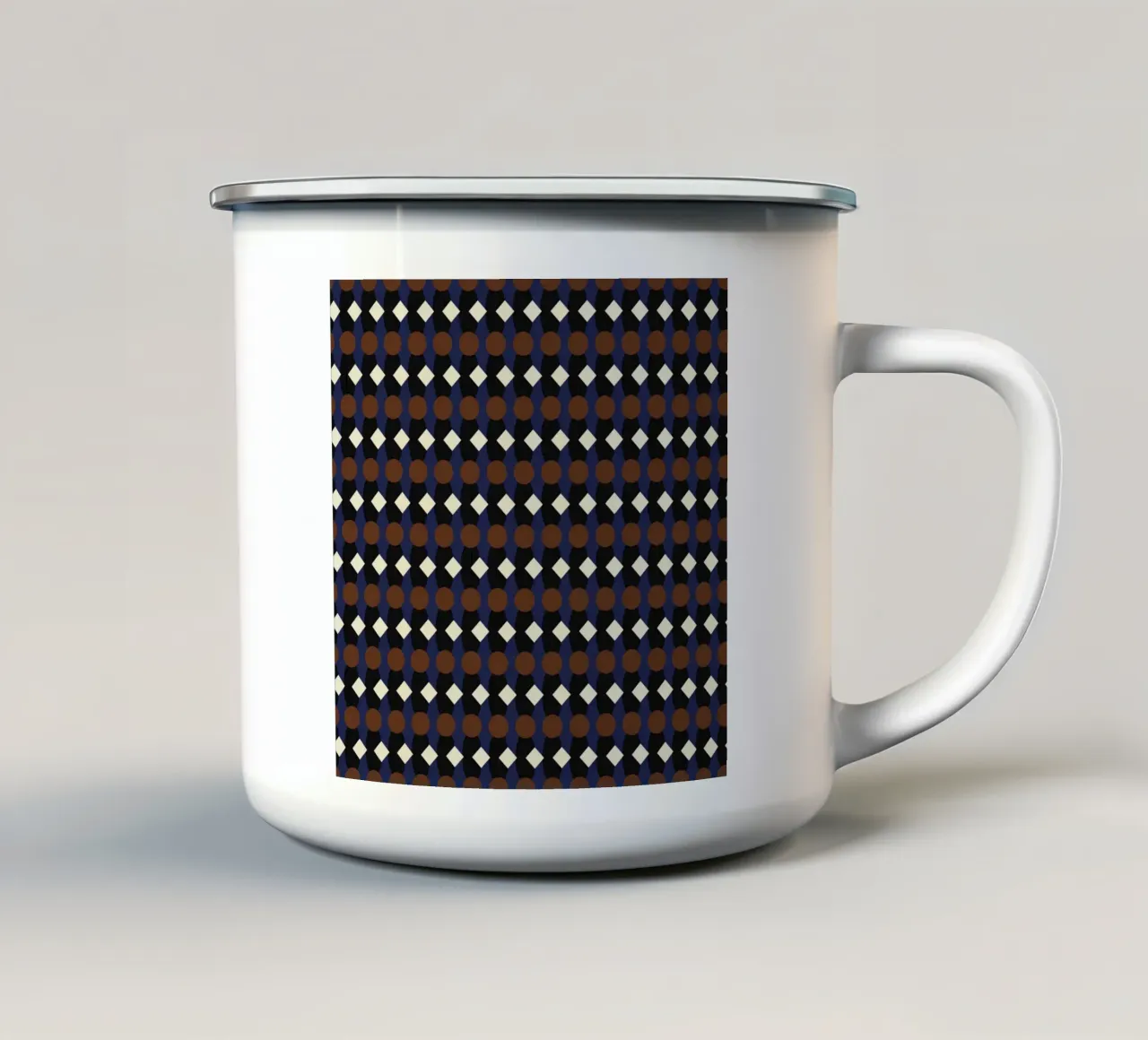 Motivo ovale e a rombi senza soluzione di continuità tazza in smalto da Little Dean