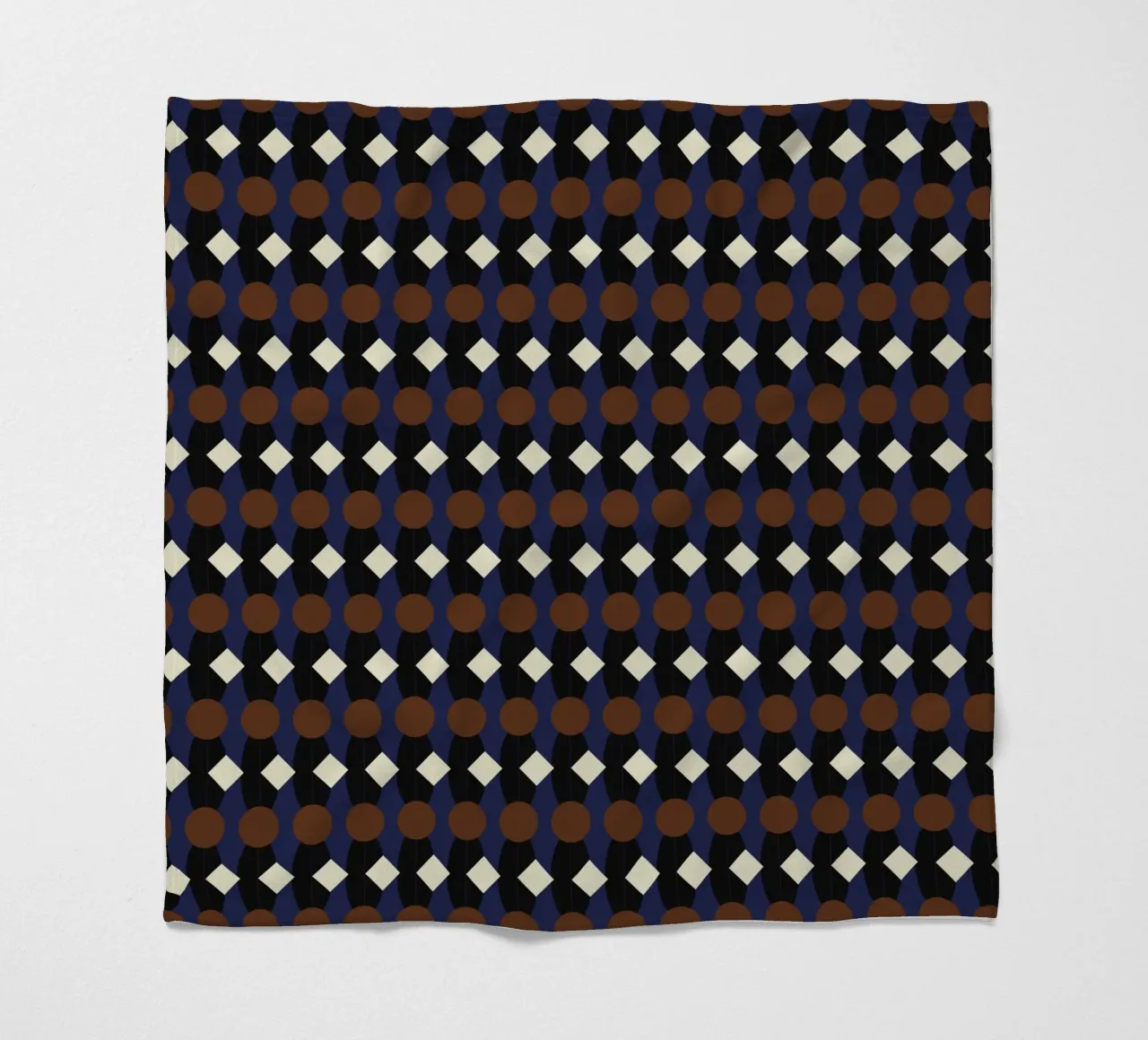 Oval and diamond seamless pattern fleece blanket by Little Dean