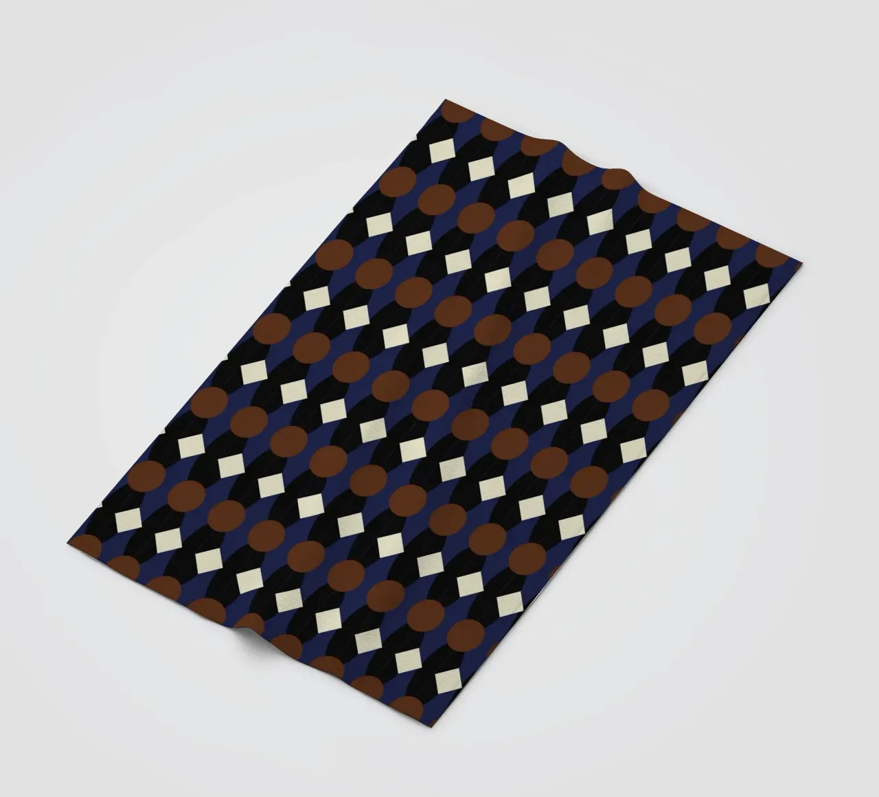 Oval and diamond seamless pattern fleece blanket by Little Dean