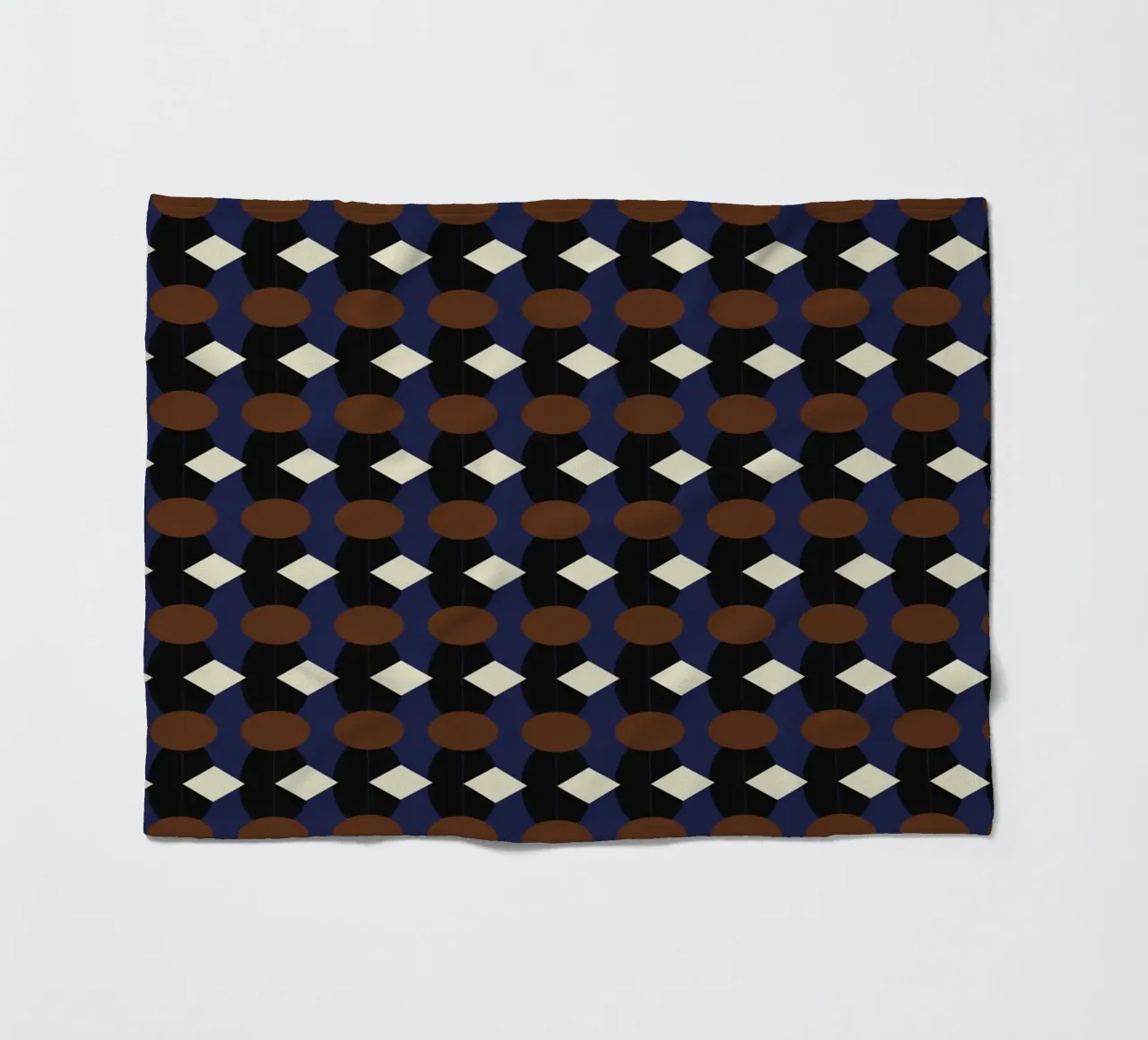 Oval and diamond seamless pattern fleece blanket by Little Dean