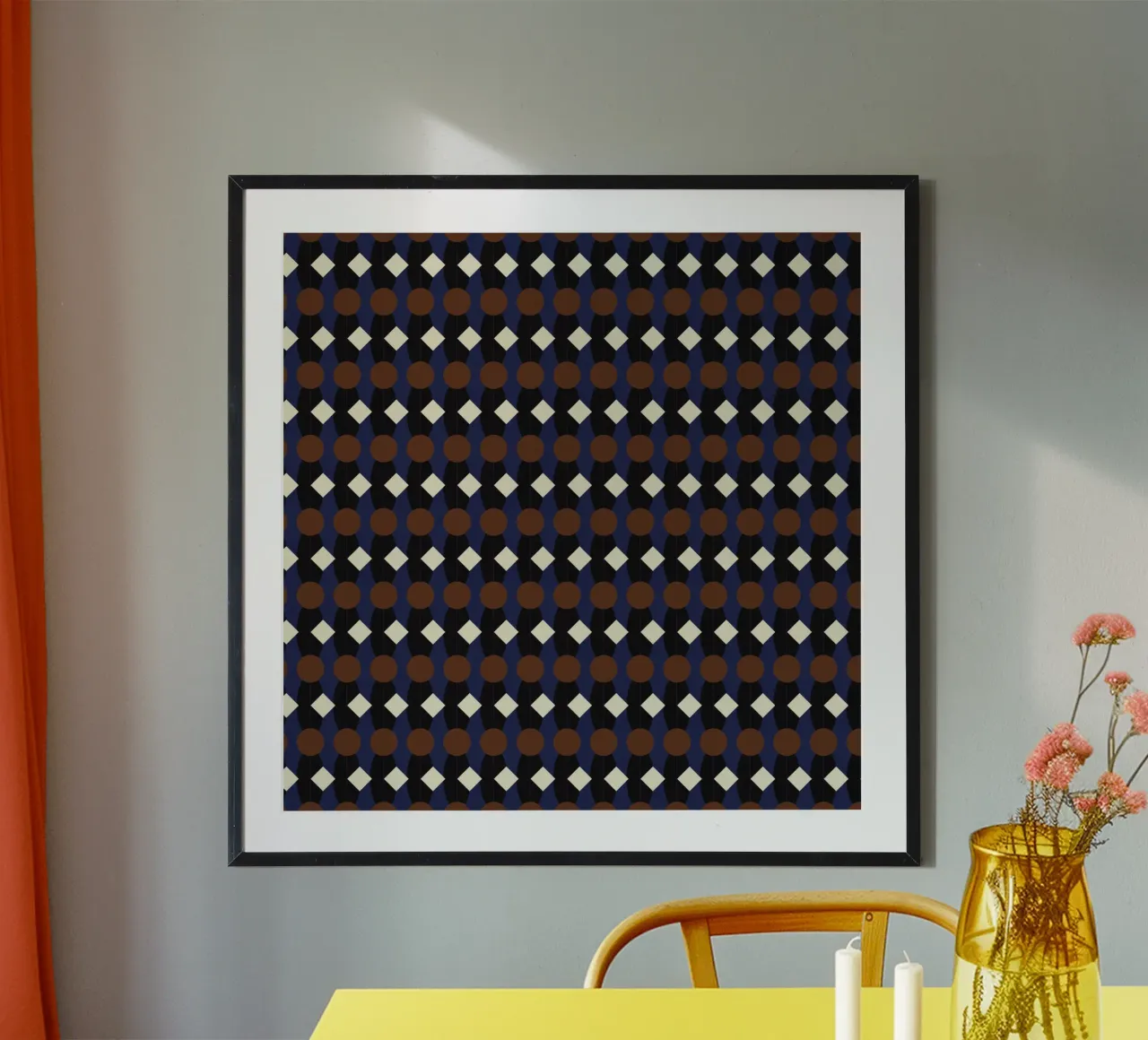 Oval and diamond seamless pattern hahnemühle by Little Dean