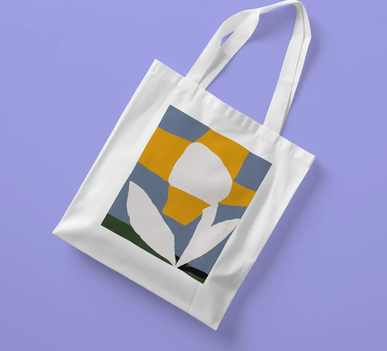 Yellow quirky flower tote bag by Little Dean