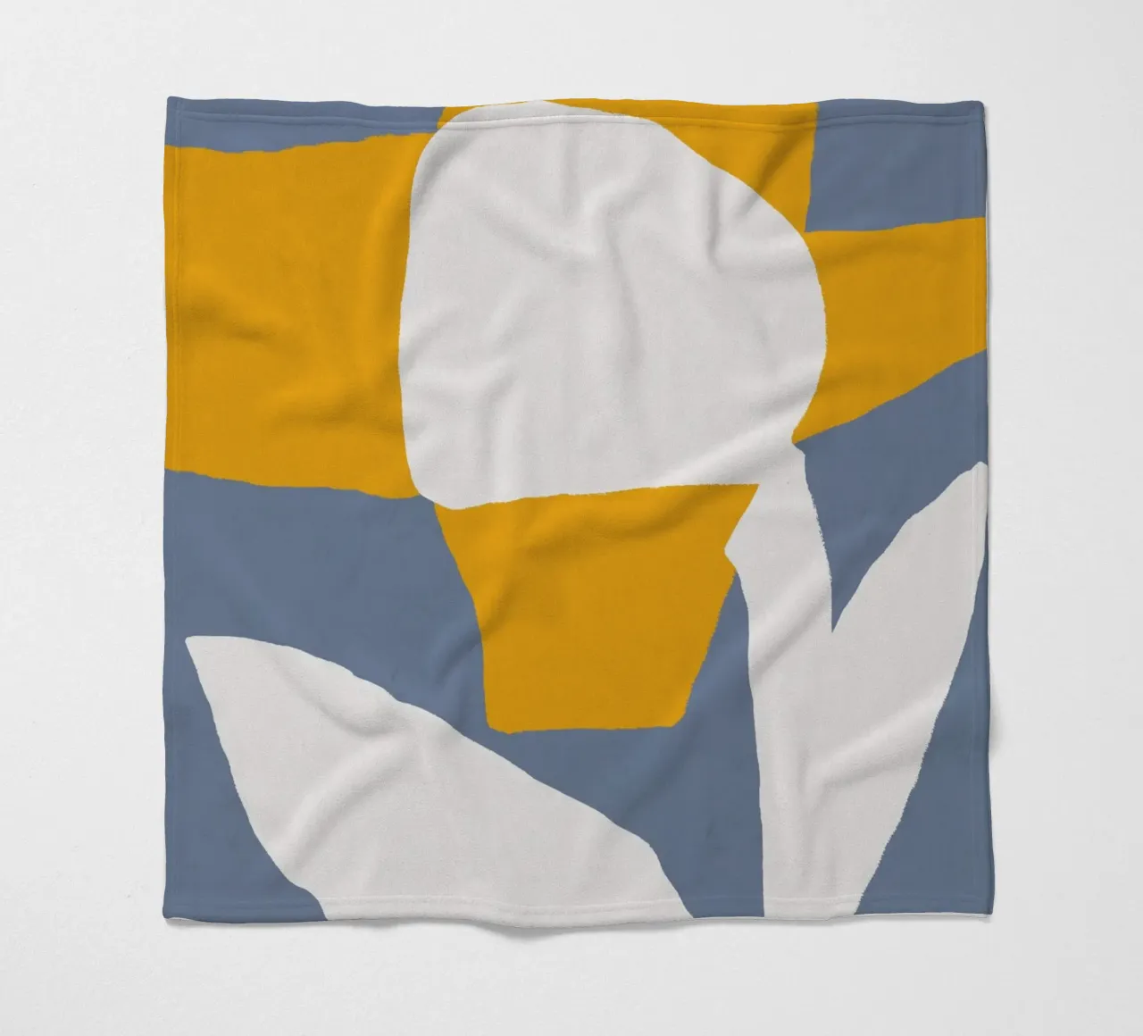 Yellow quirky flower fleece blanket by Little Dean
