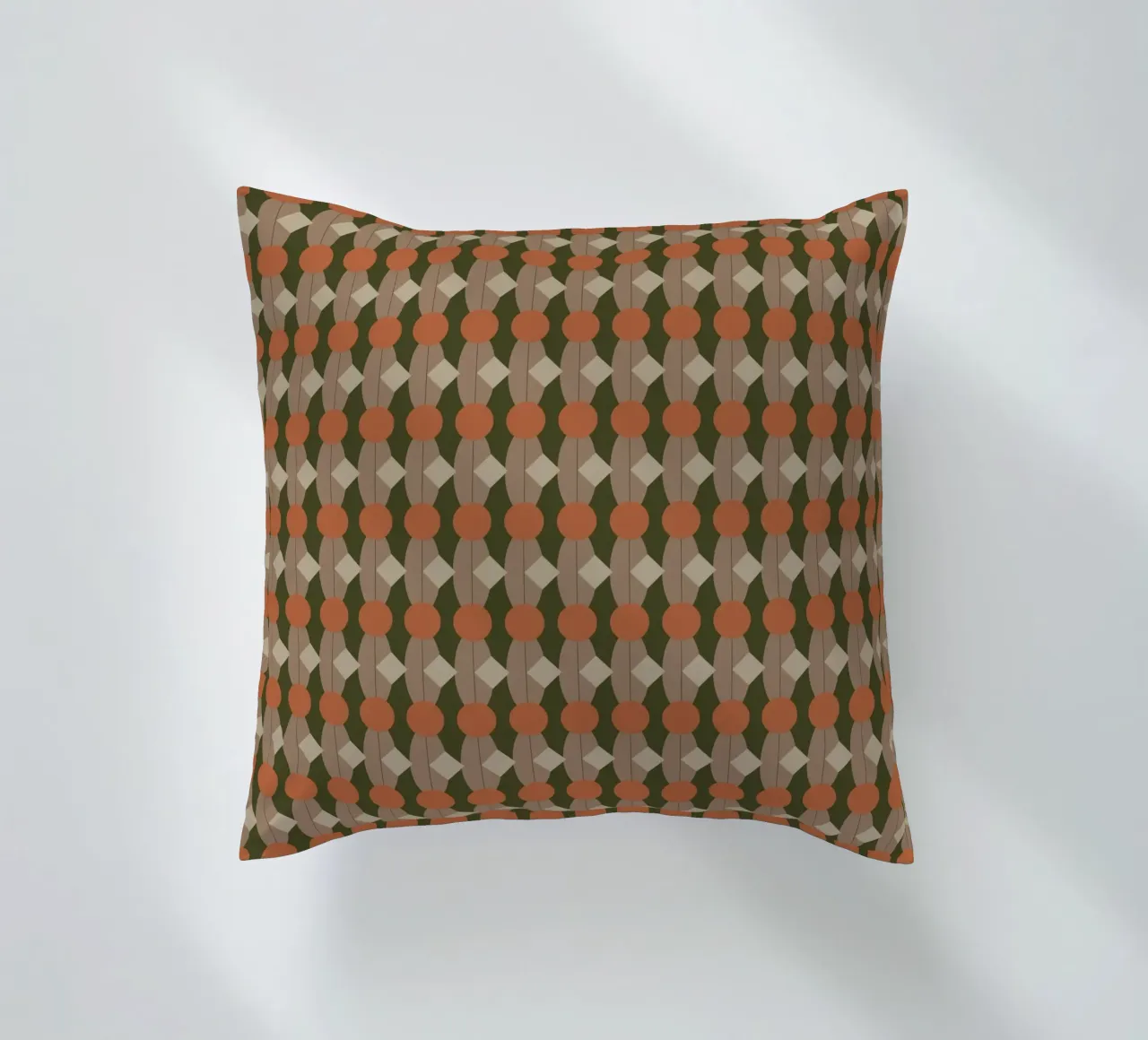 Oval and diamond seamless pattern 02 decorative cushion by Little Dean