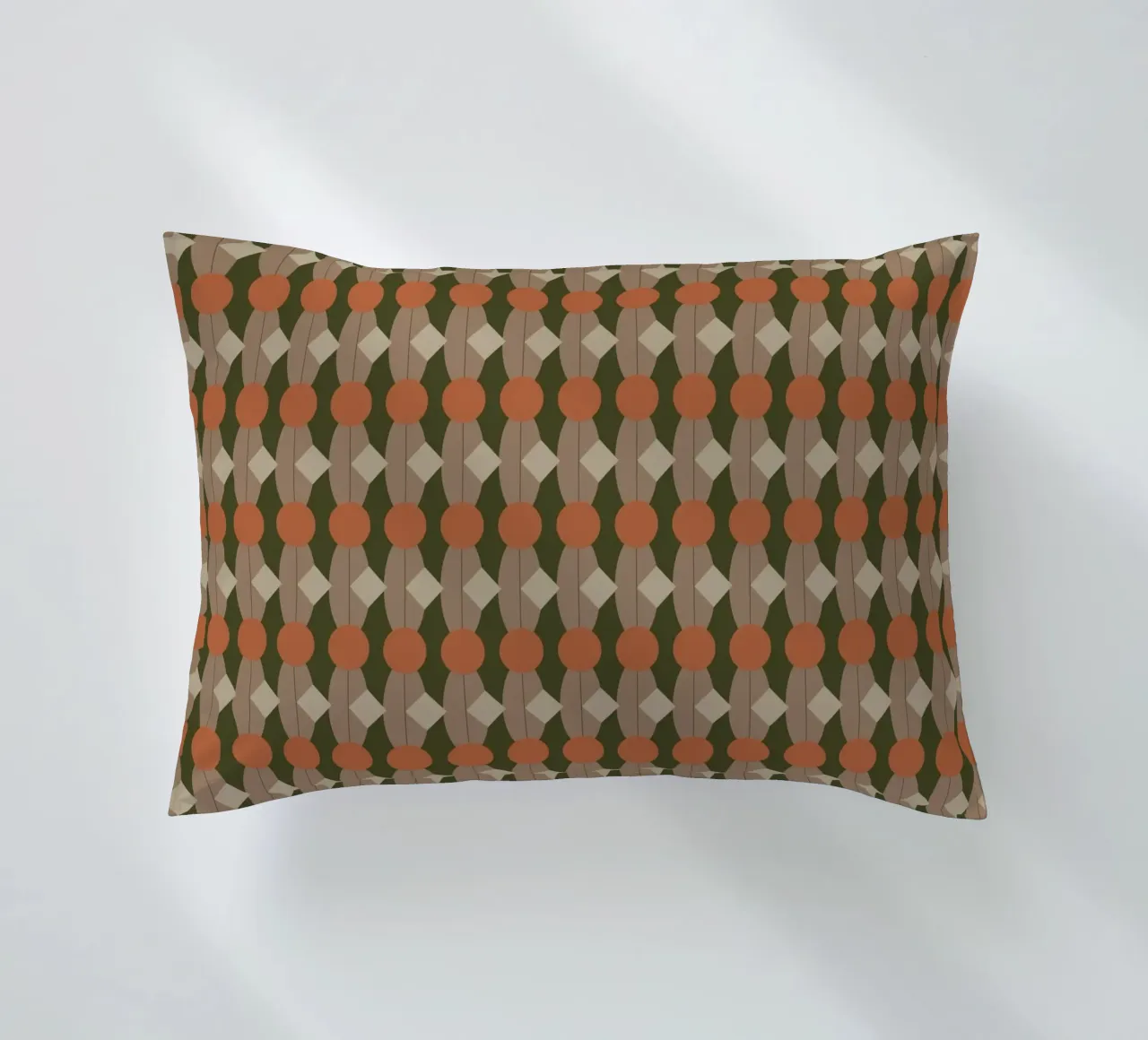 Oval and diamond seamless pattern 02 decorative cushion by Little Dean