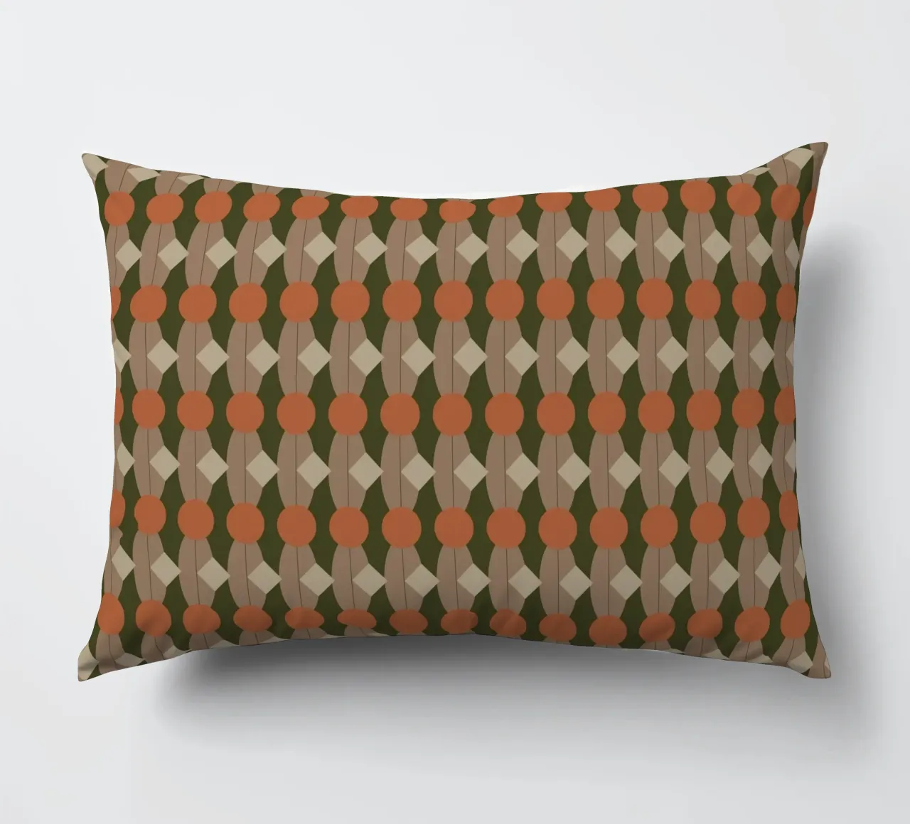 Oval and diamond seamless pattern 02 decorative cushion by Little Dean