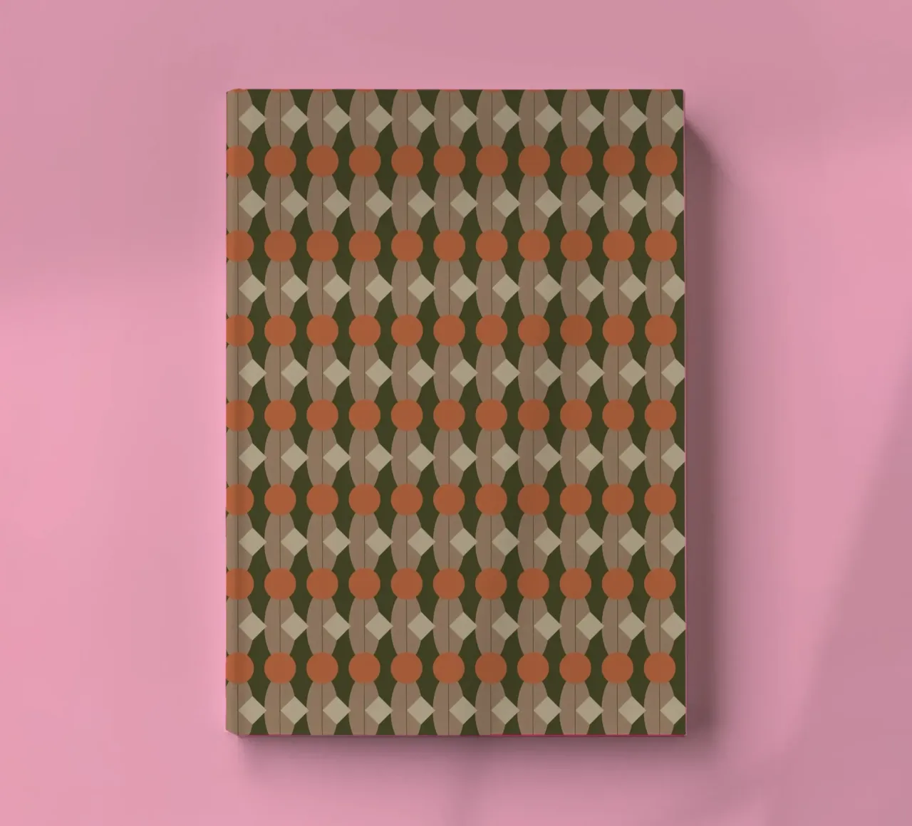 Oval and diamond seamless pattern 02 notebook by Little Dean