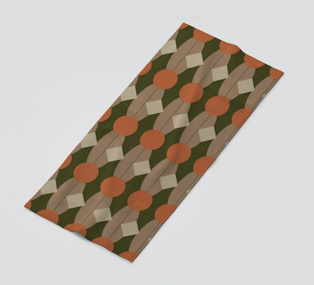 Oval and diamond seamless pattern 02 beach towel by Little Dean