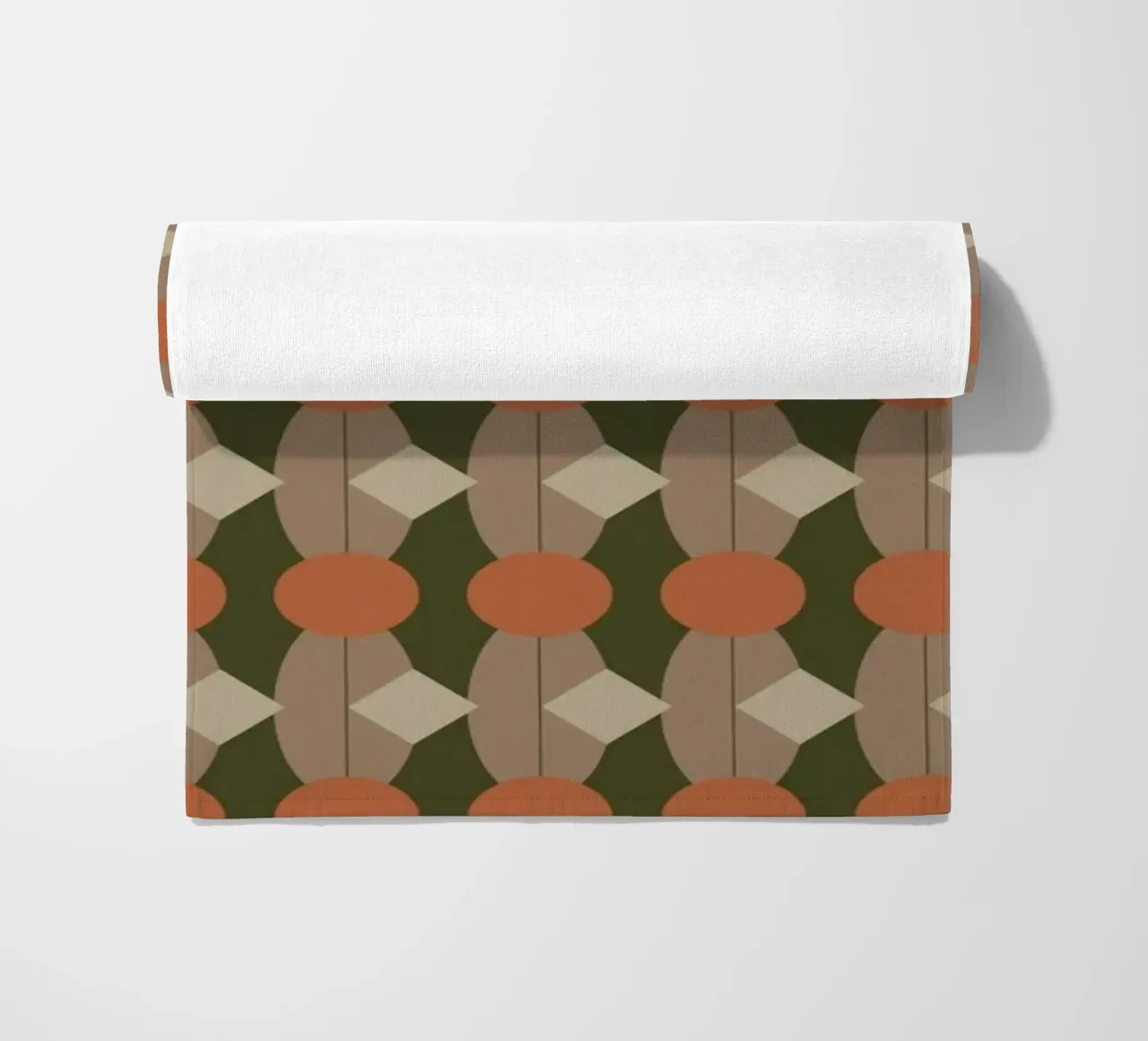Oval and diamond seamless pattern 02 beach towel by Little Dean