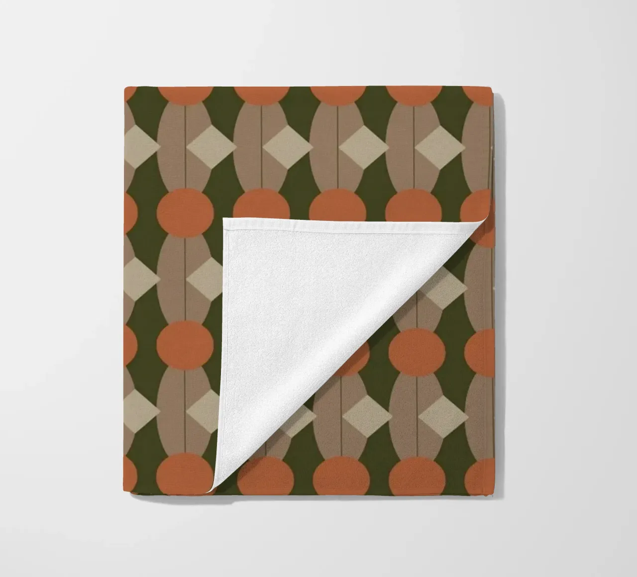 Oval and diamond seamless pattern 02 beach towel by Little Dean