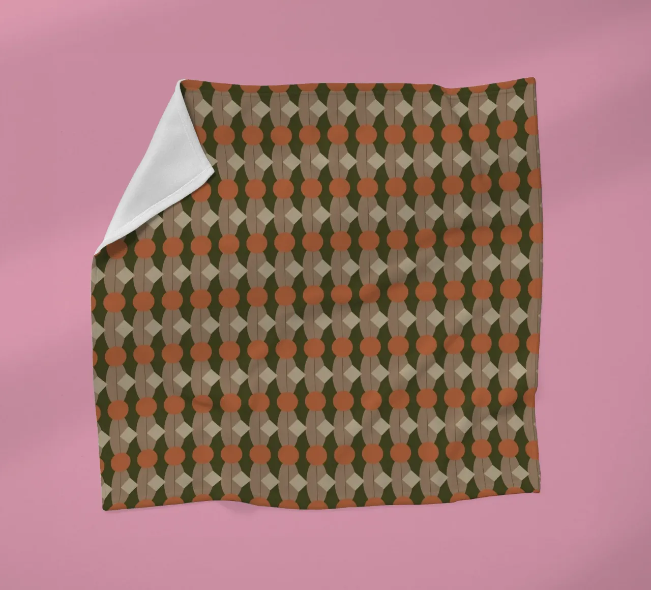 Oval and diamond seamless pattern 02 fleece blanket by Little Dean
