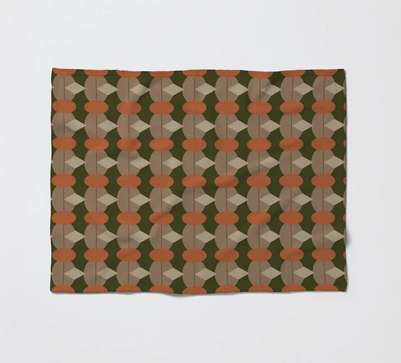Oval and diamond seamless pattern 02 fleece blanket by Little Dean
