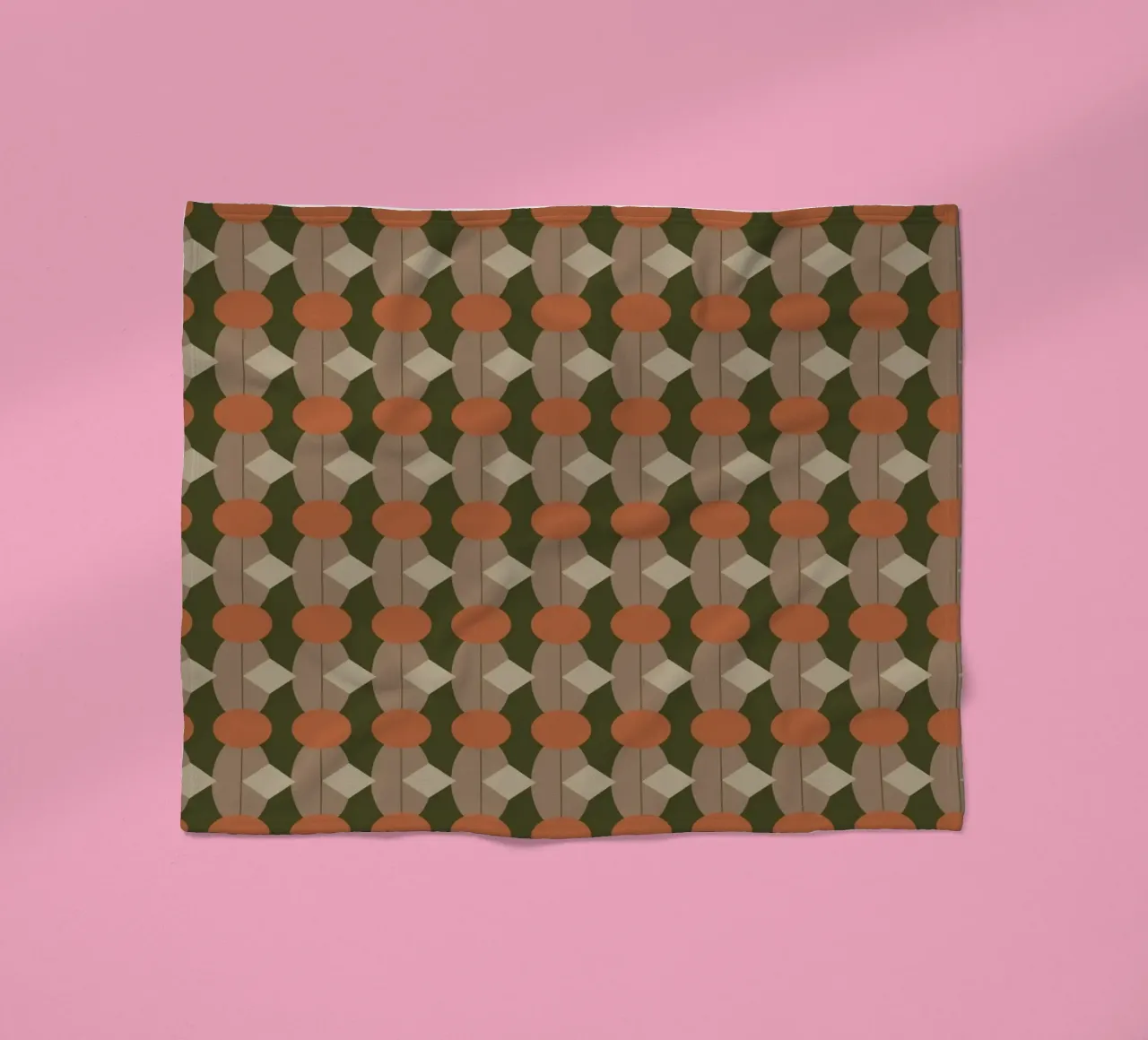 Oval and diamond seamless pattern 02 fleece blanket by Little Dean