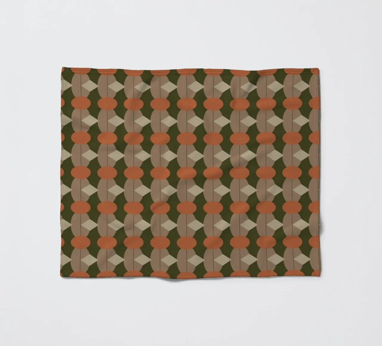 Oval and diamond seamless pattern 02 fleece blanket by Little Dean