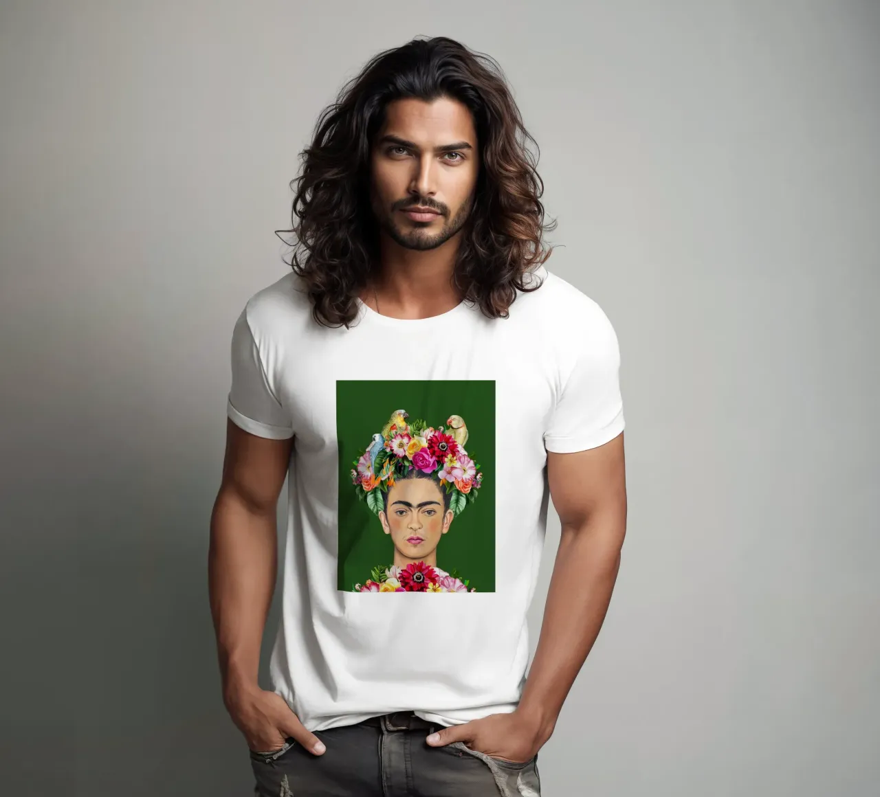 L'amore per gli uccelli con Frida t-shirt da Carinaprint